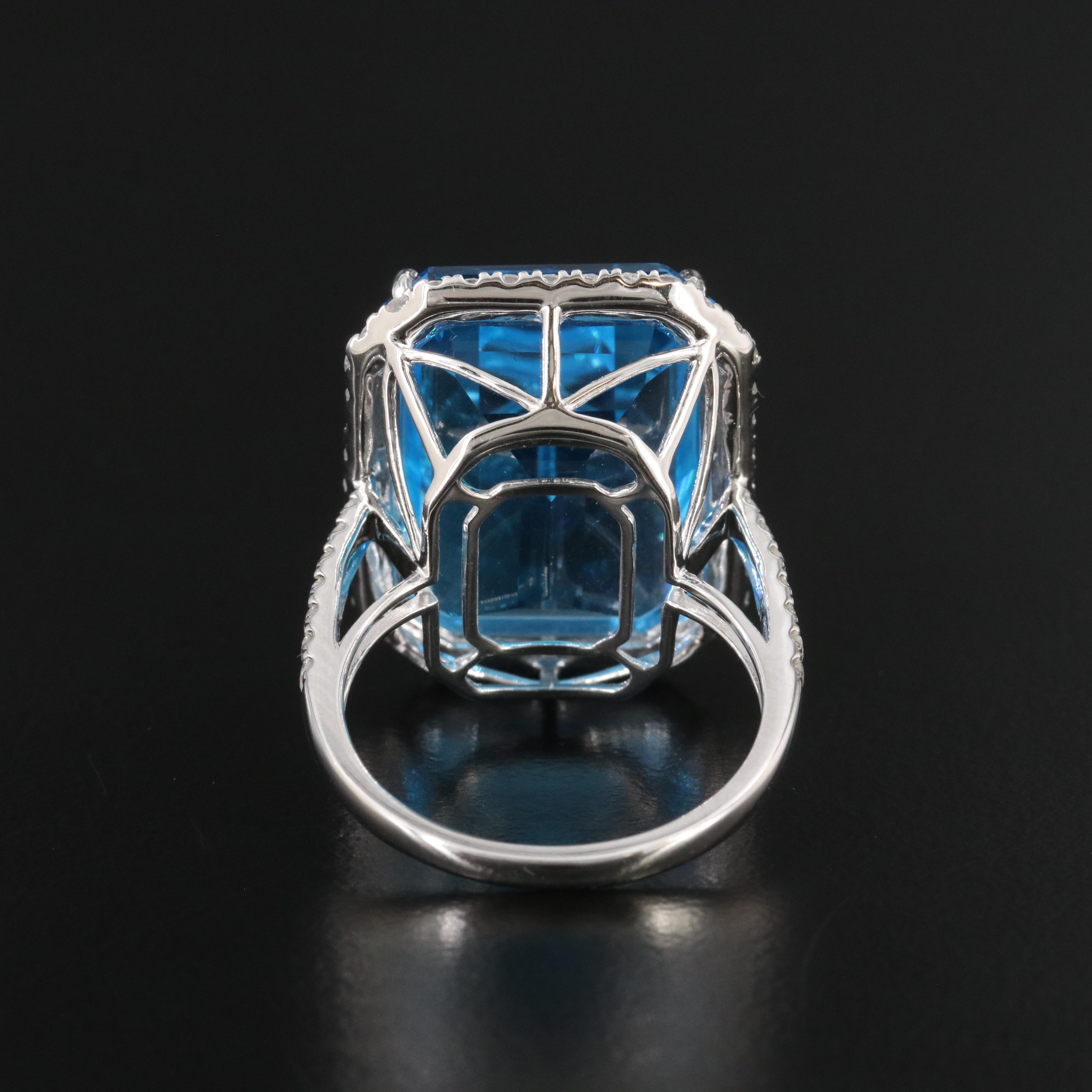 14K 25.05 CT Topaz and Diamond Ring