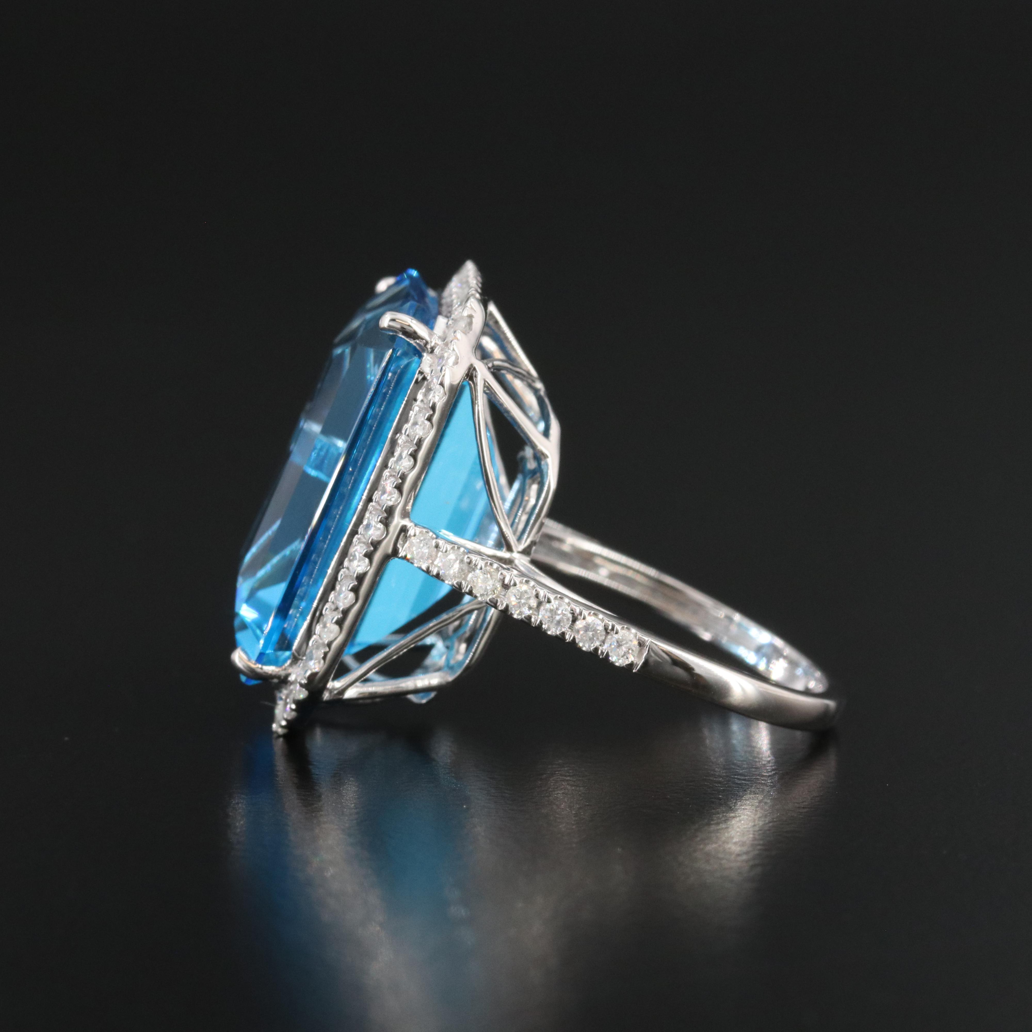 14K 25.05 CT Topaz and Diamond Ring