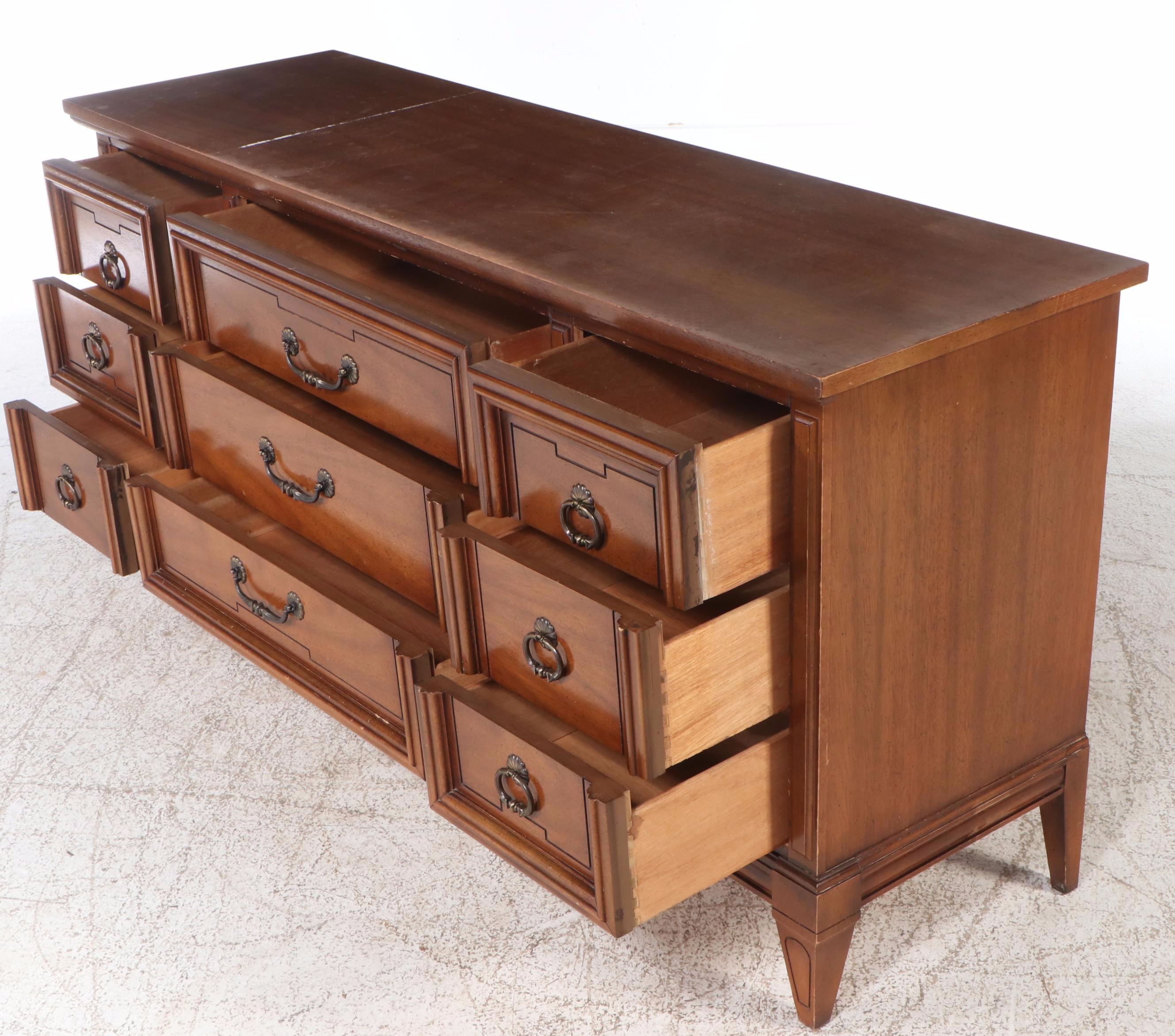 Dixie Mid Century Modern Walnut Chest of Drawers