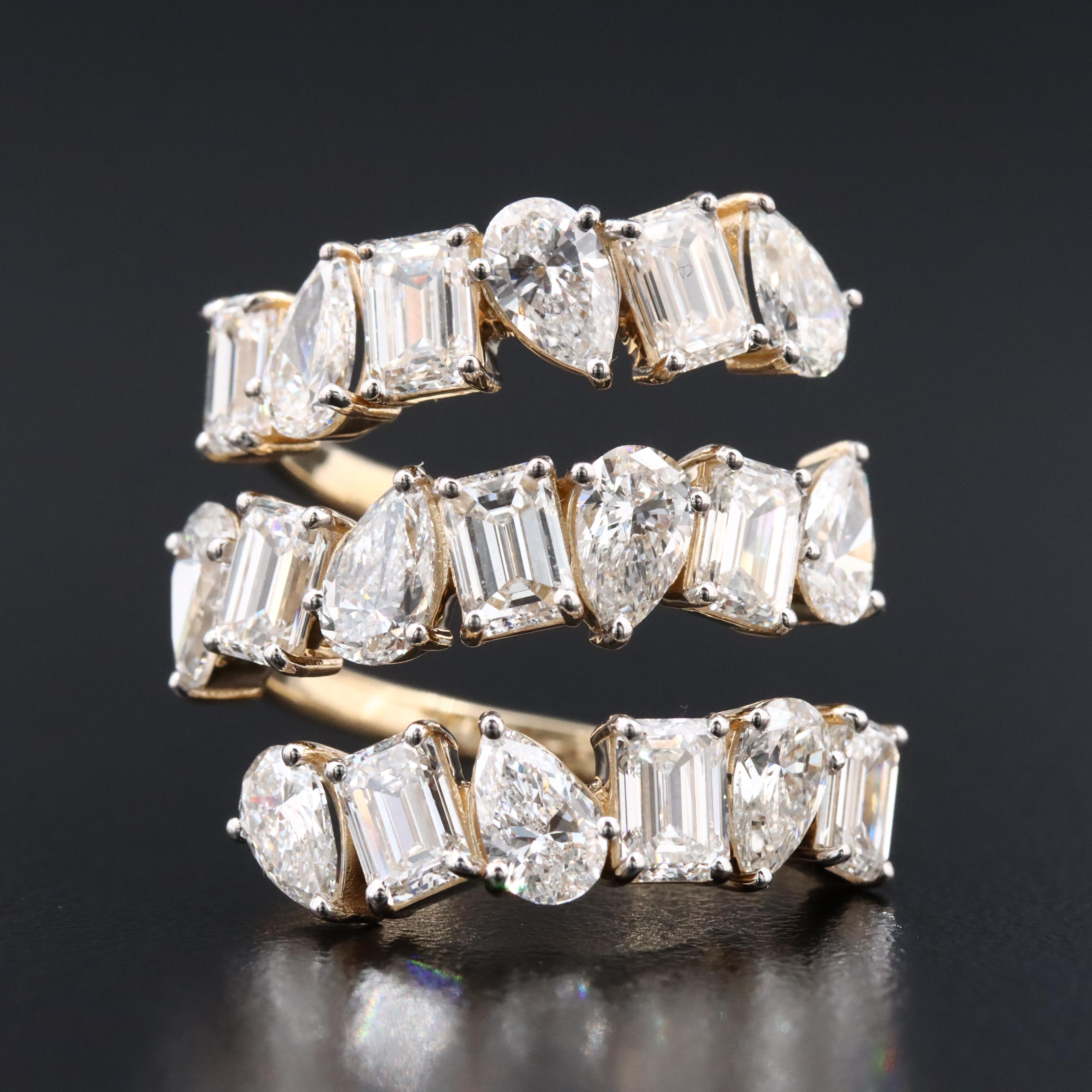 14K 5.76 CTW Lab Grown Diamond Wrap Ring