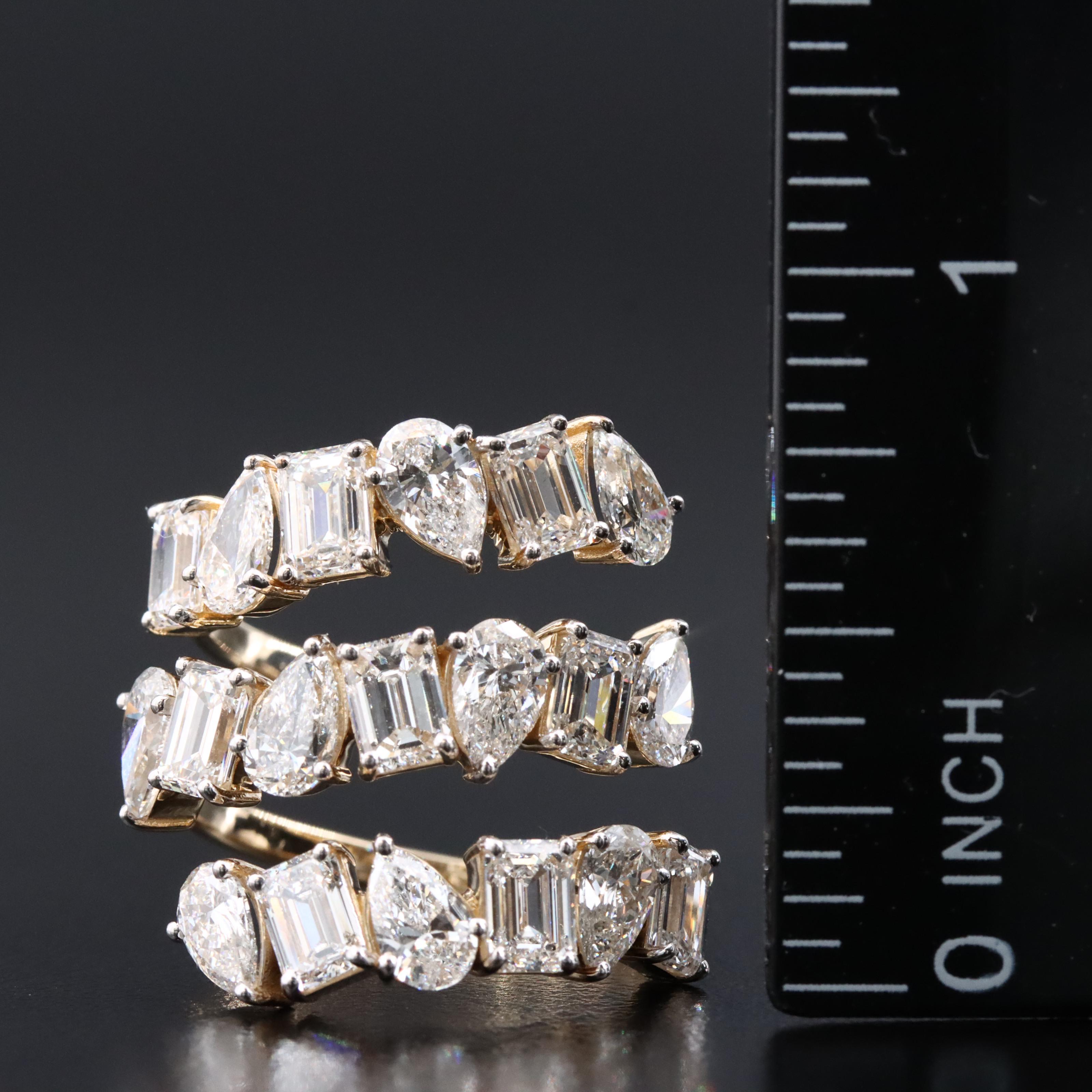 14K 5.76 CTW Lab Grown Diamond Wrap Ring