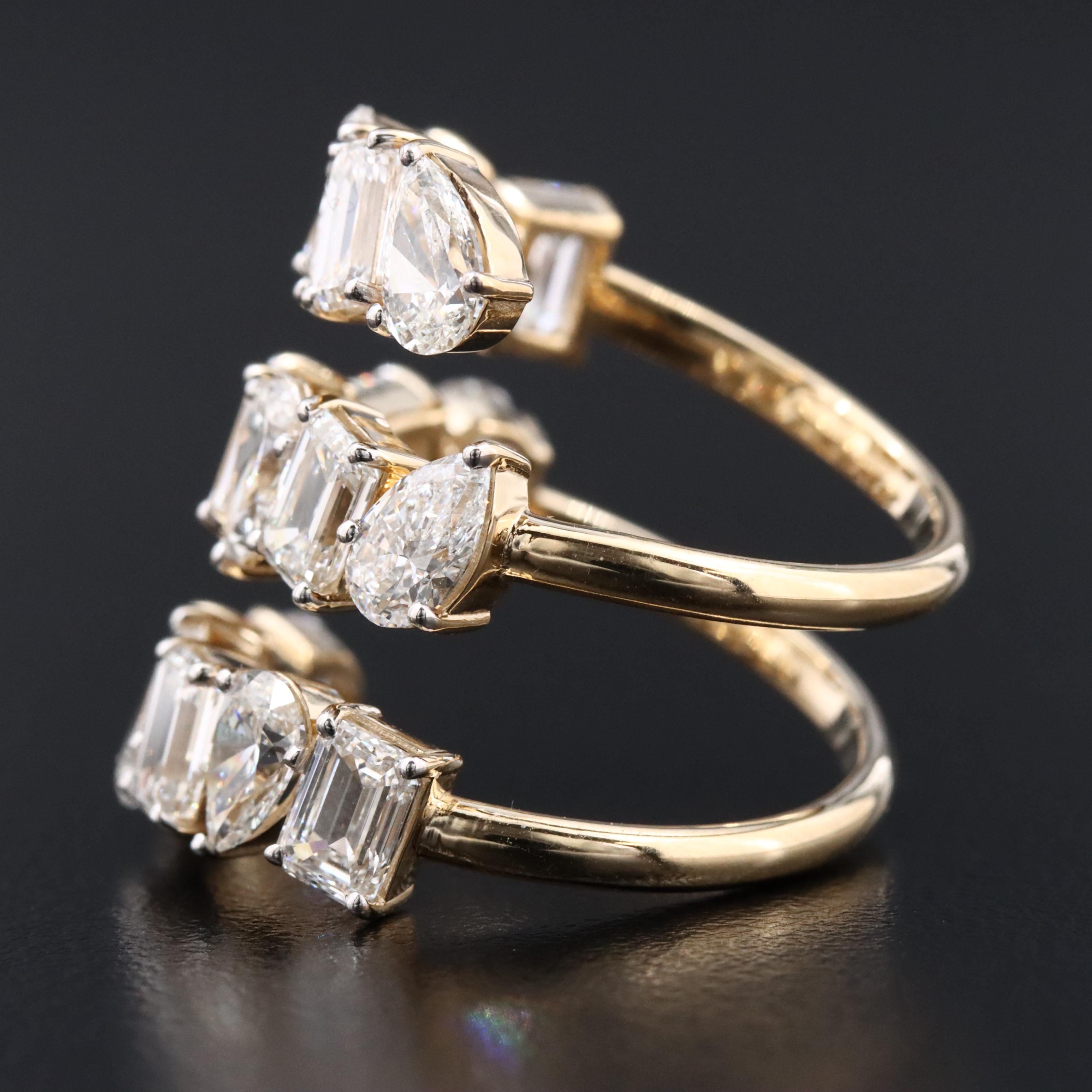 14K 5.76 CTW Lab Grown Diamond Wrap Ring