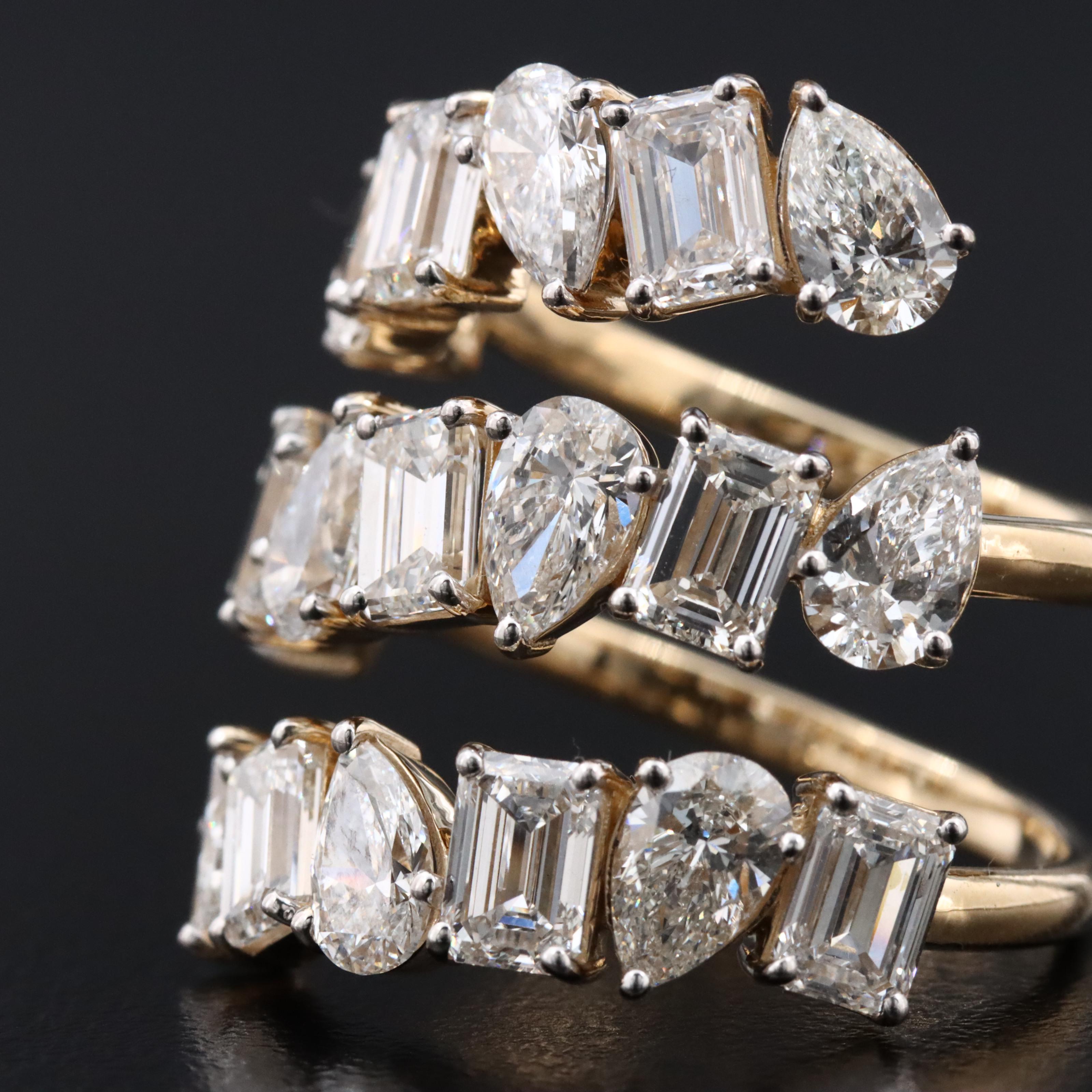 14K 5.76 CTW Lab Grown Diamond Wrap Ring