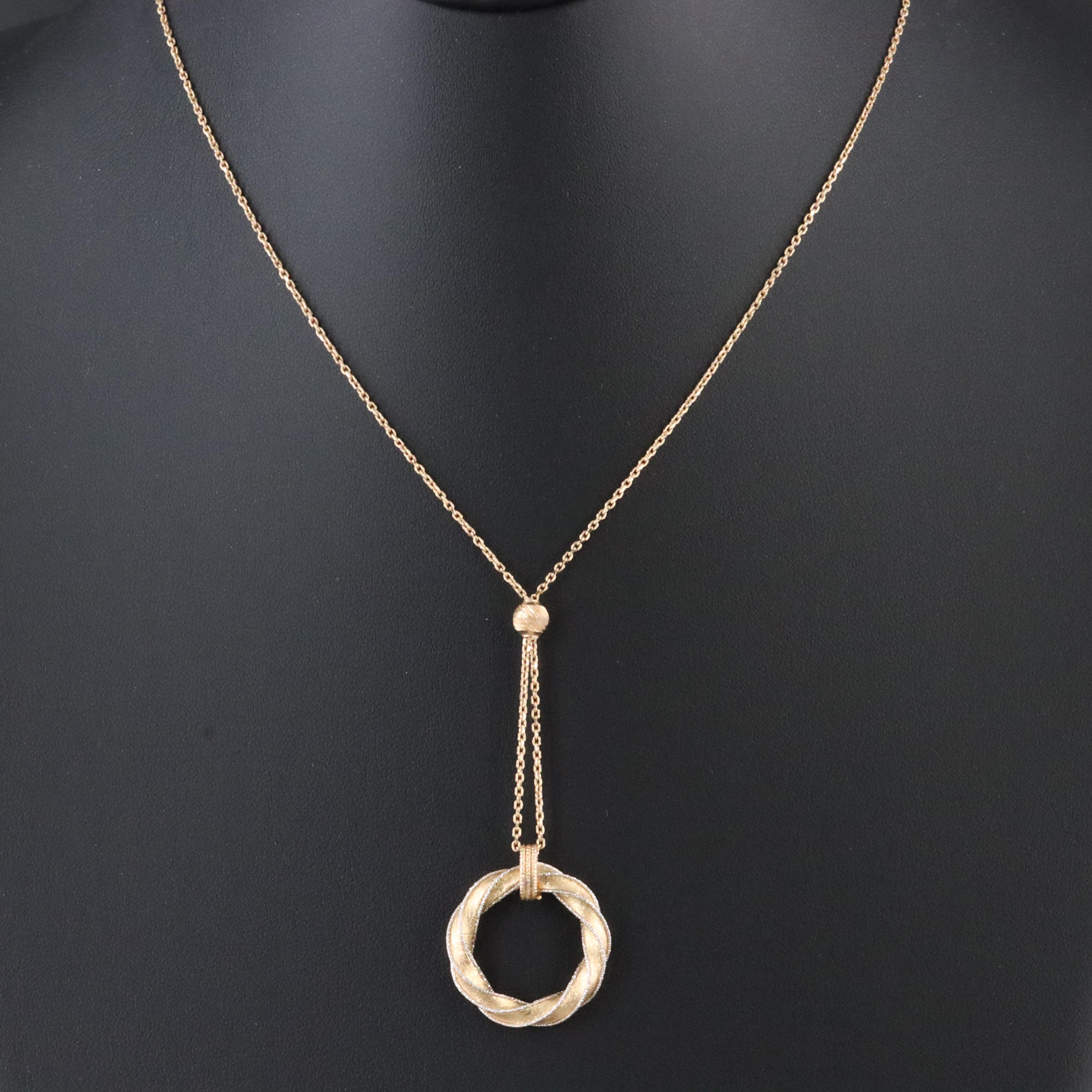 14K Pendulum Pendant Necklace