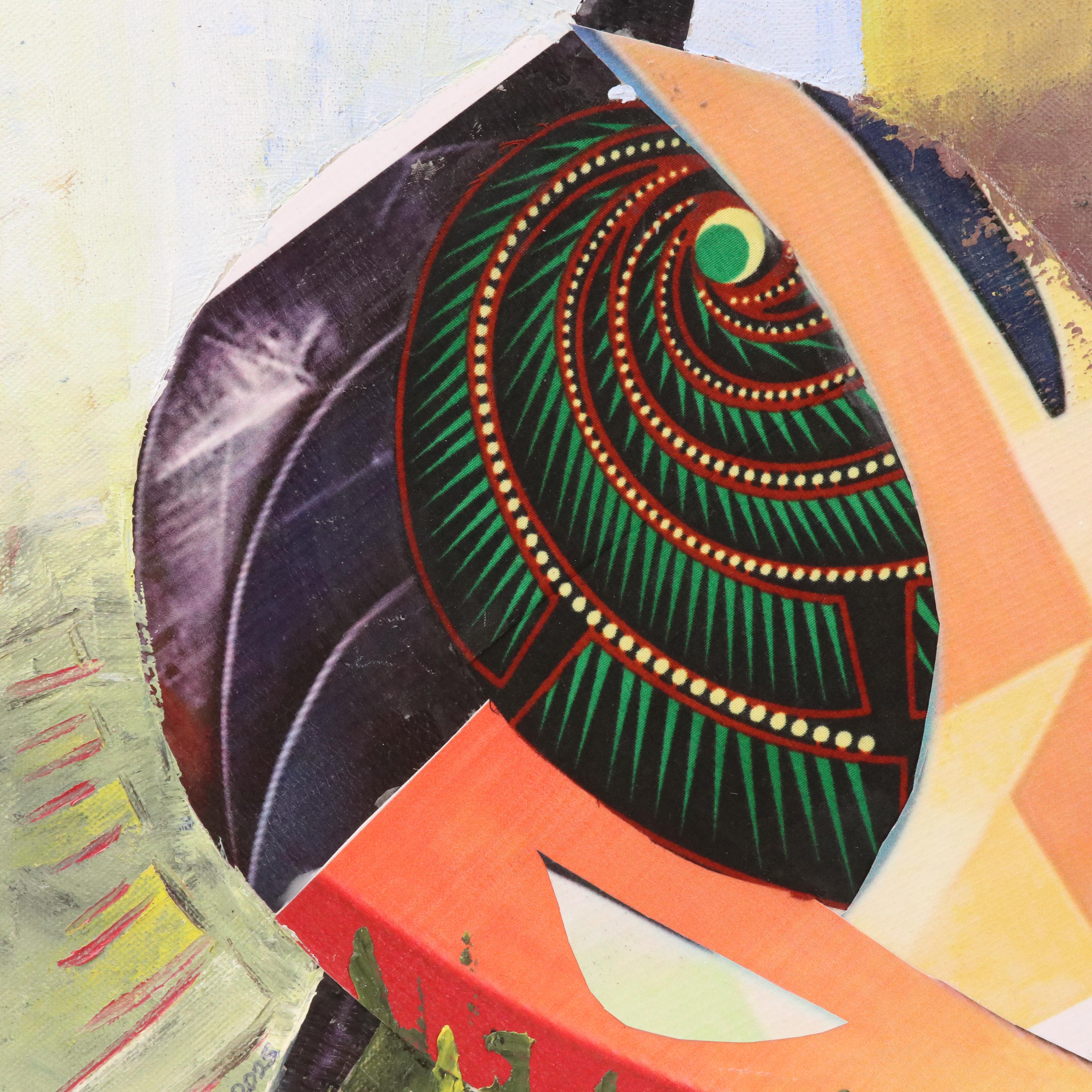 Bayo Ogundele Stylized Mixed Media Collage "Duck," 2025