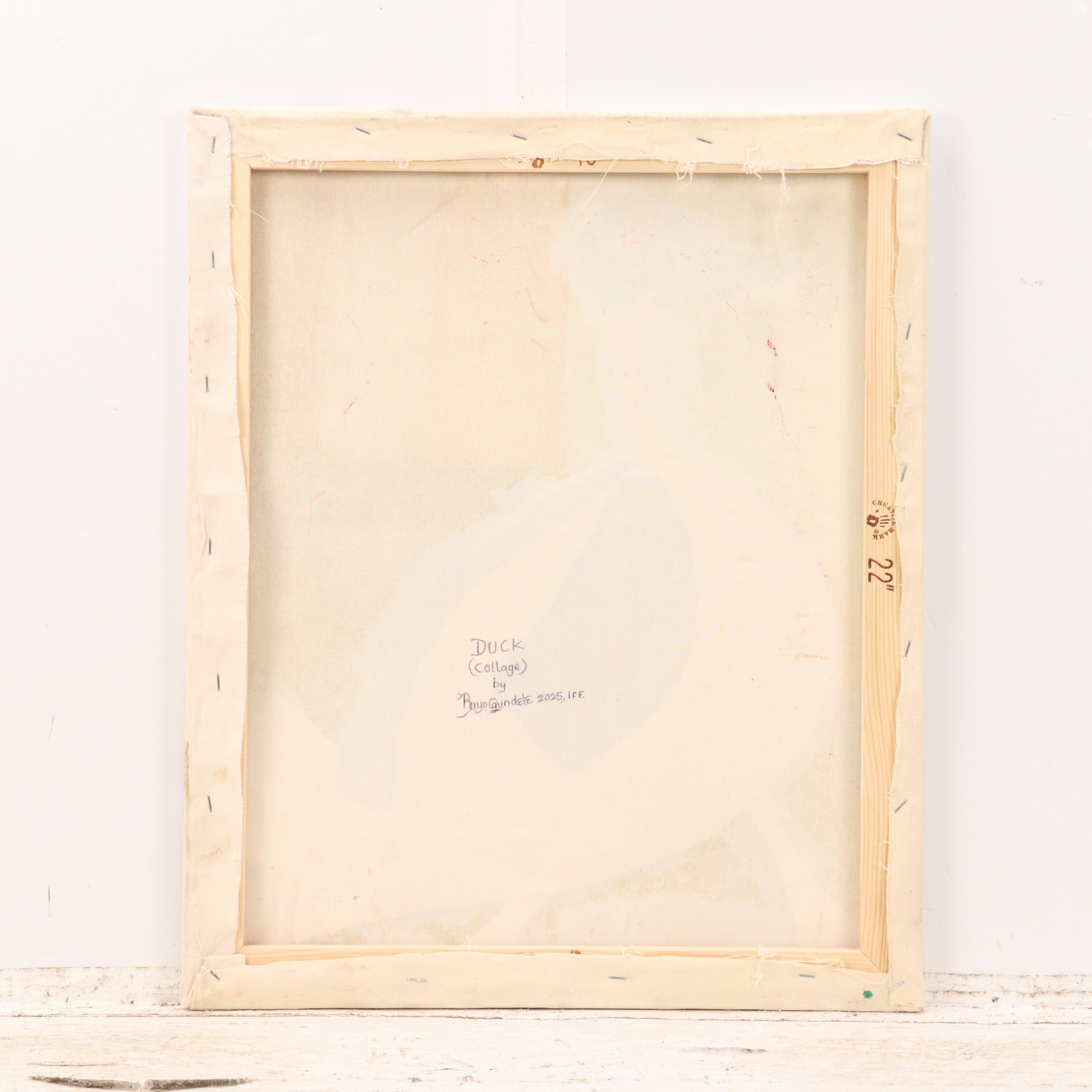 Bayo Ogundele Stylized Mixed Media Collage "Duck," 2025