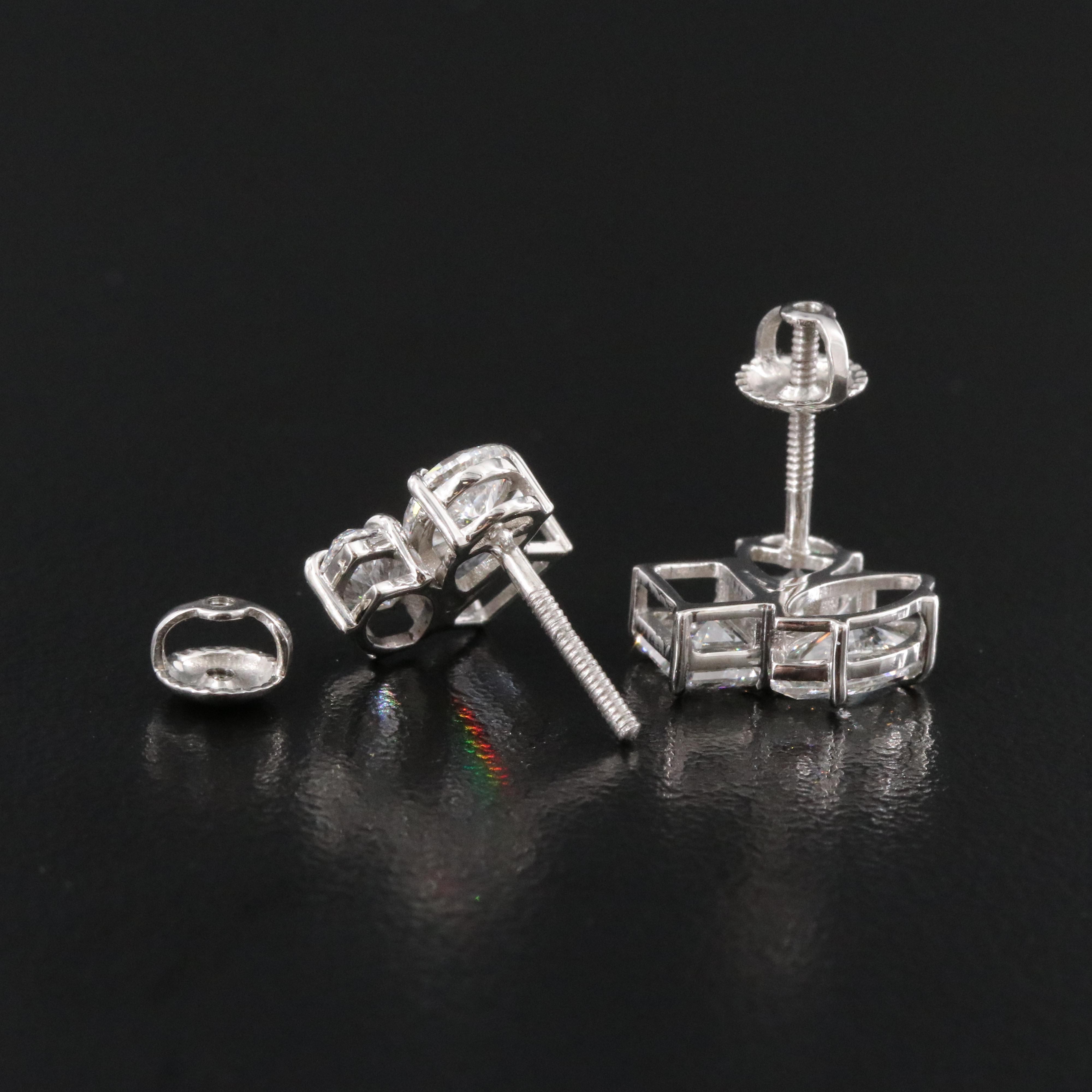 Platinum 3.45 CTW Lab Grown Diamond Earrings
