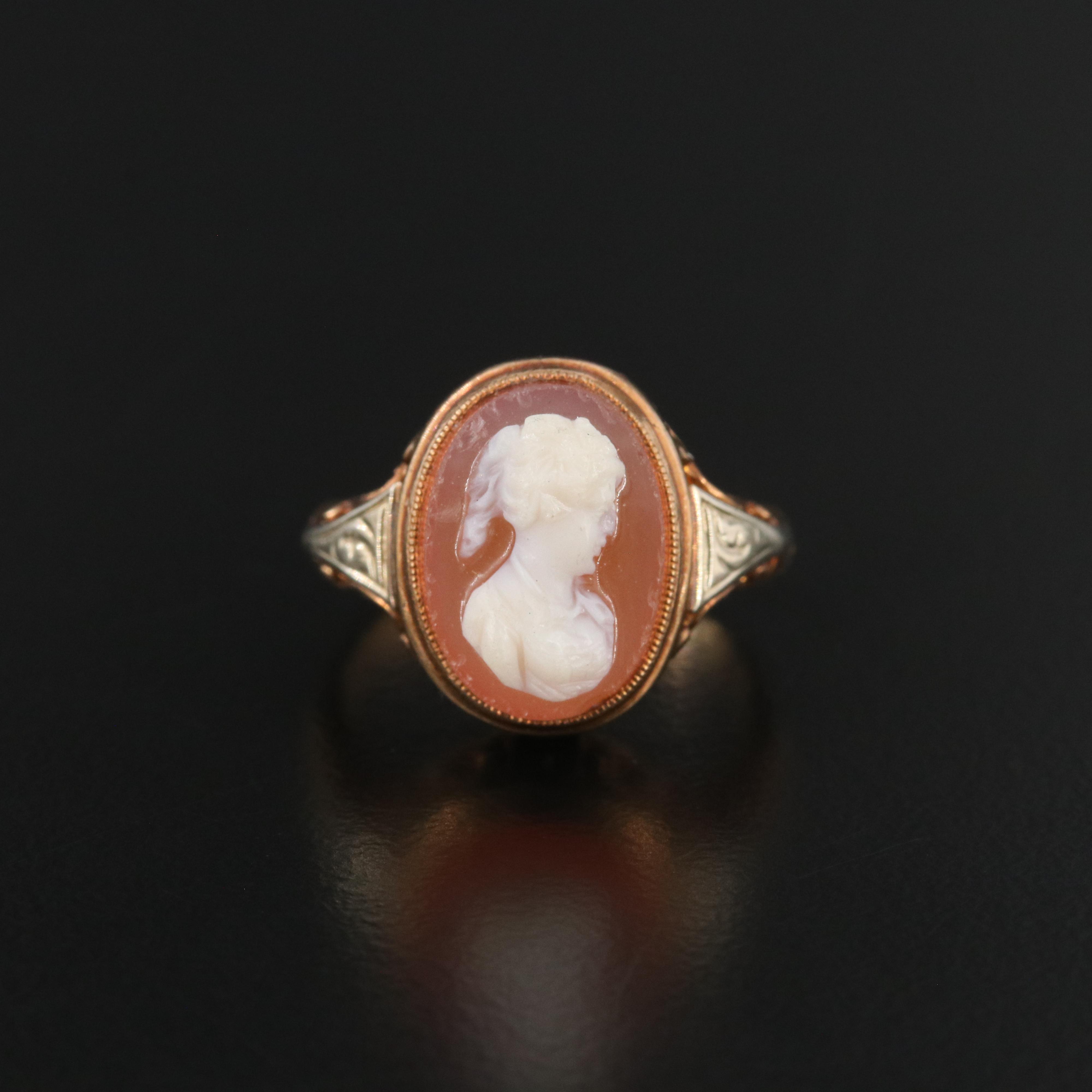 14K Sardonyx Cameo Ring