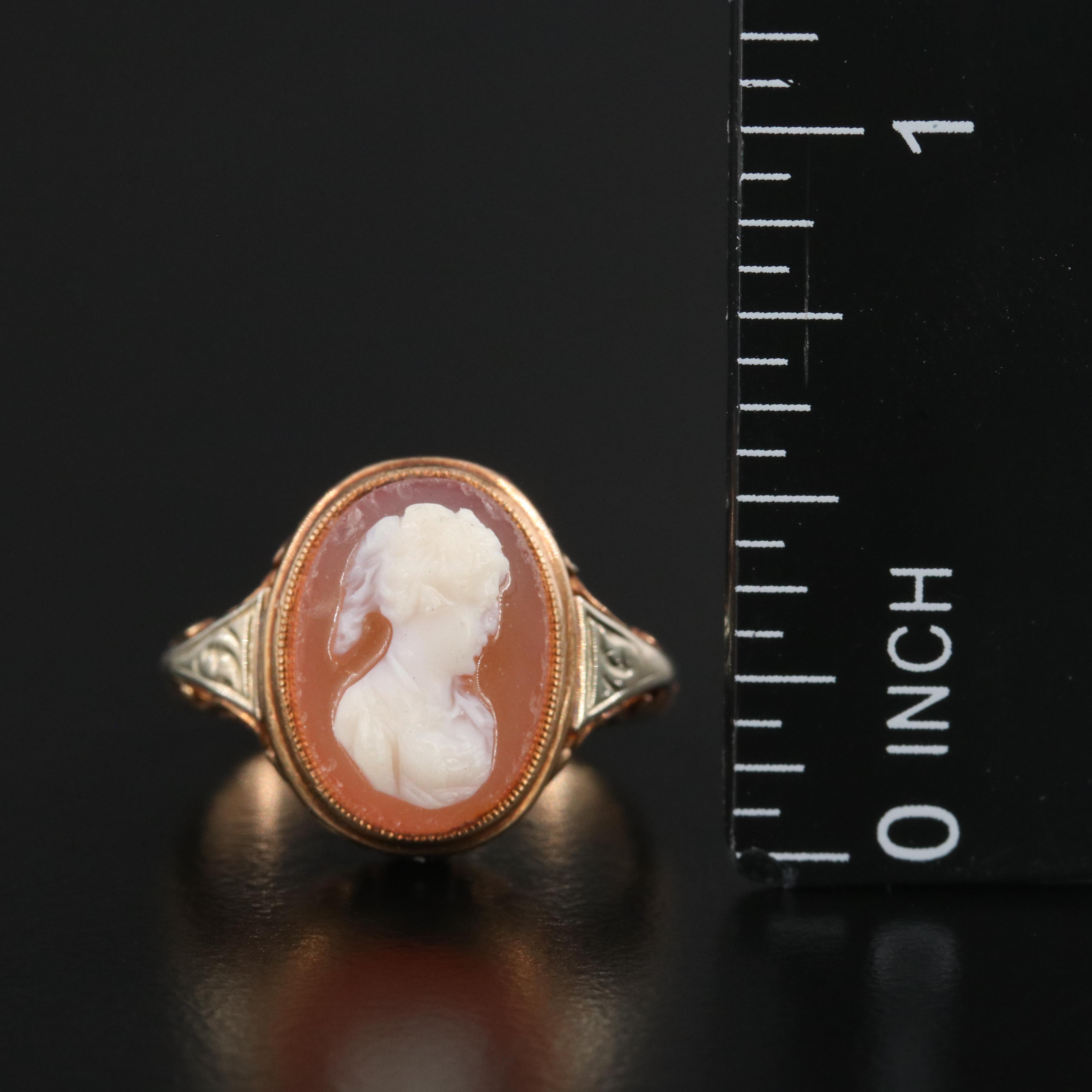 14K Sardonyx Cameo Ring