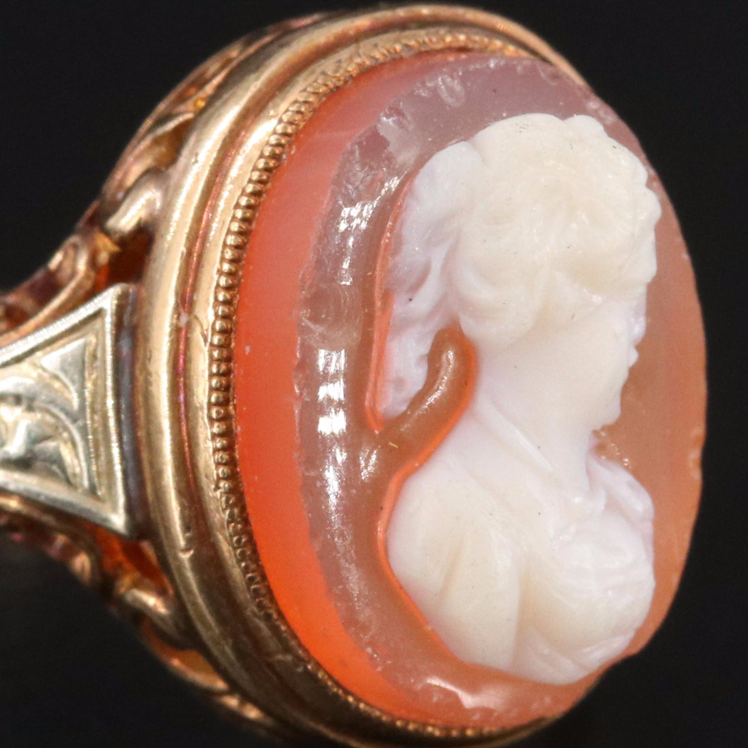 14K Sardonyx Cameo Ring
