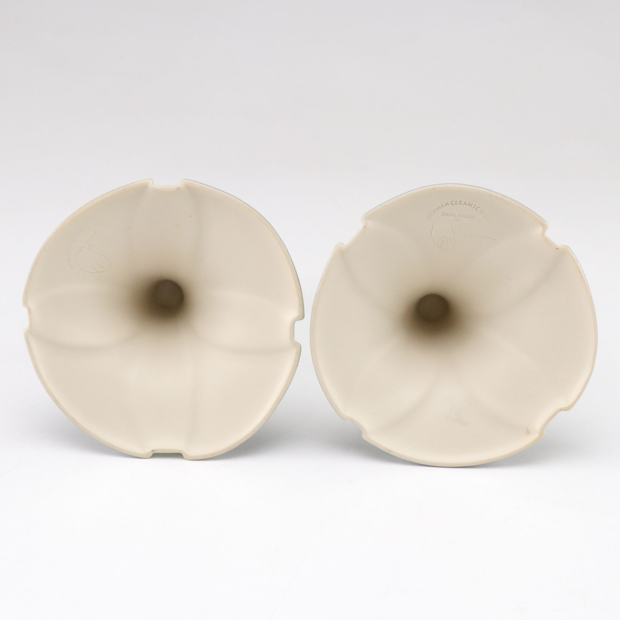 Newman Pottery Art Nouveau Lily Candlesticks