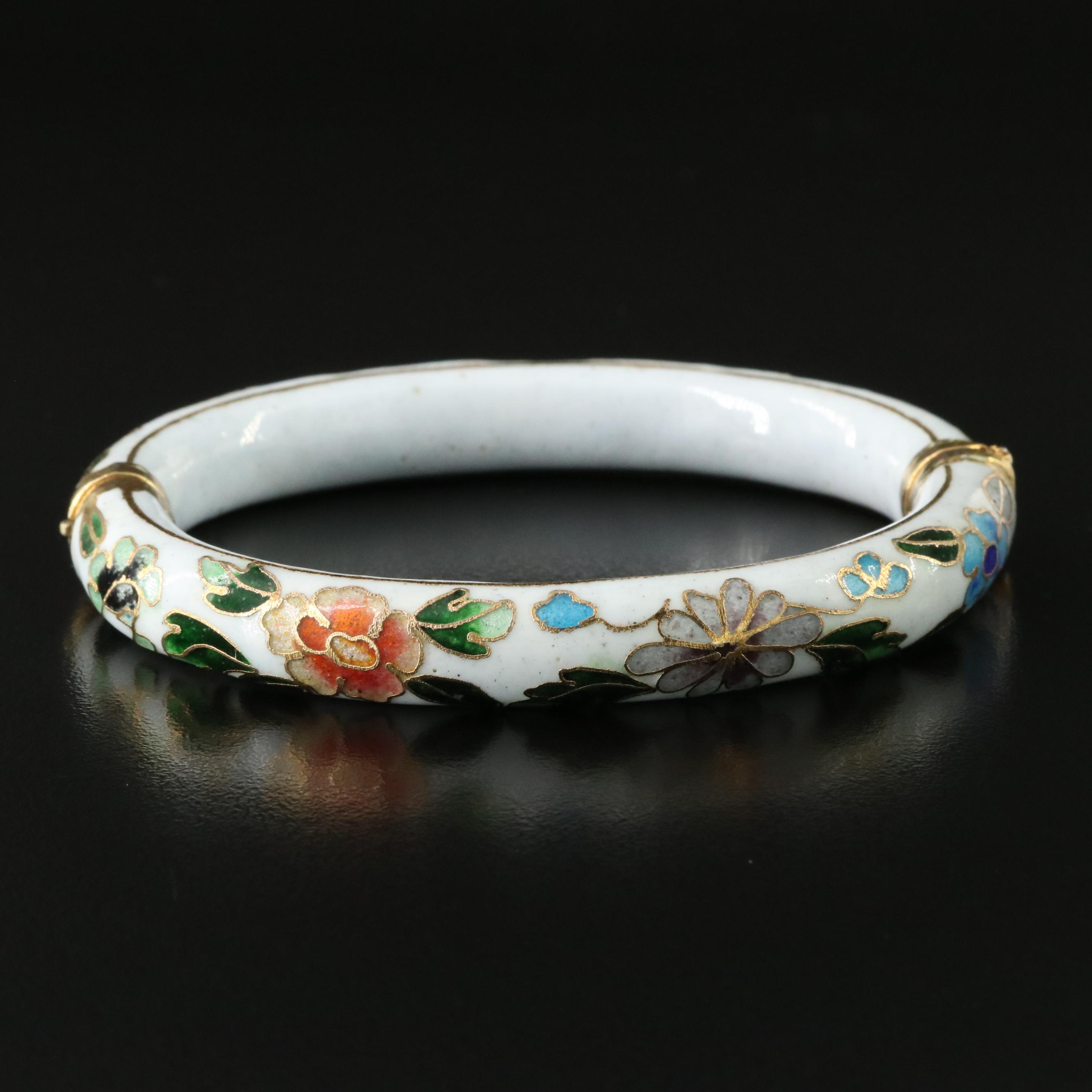 Cloisonné Floral Bracelet
