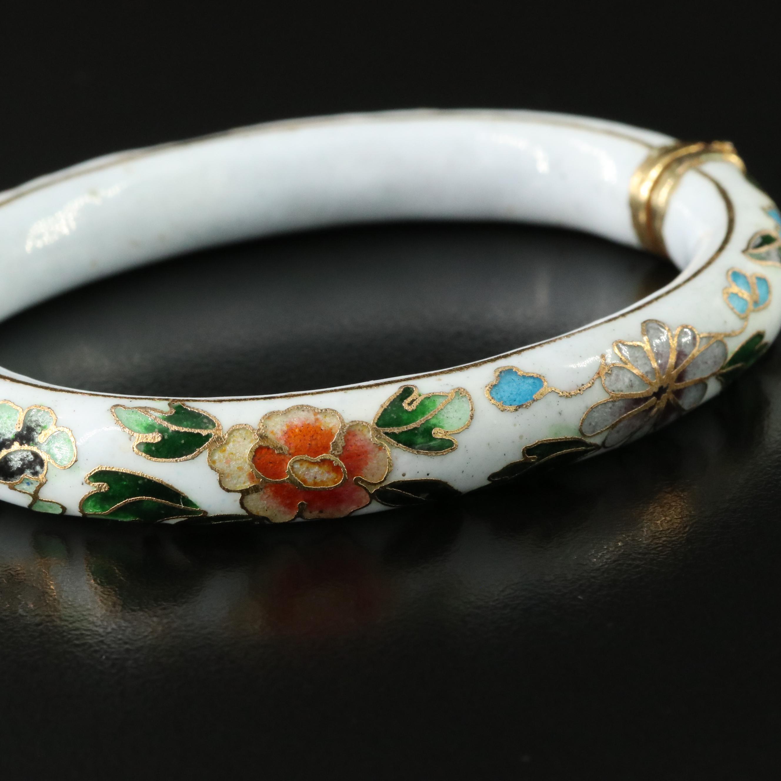 Cloisonné Floral Bracelet