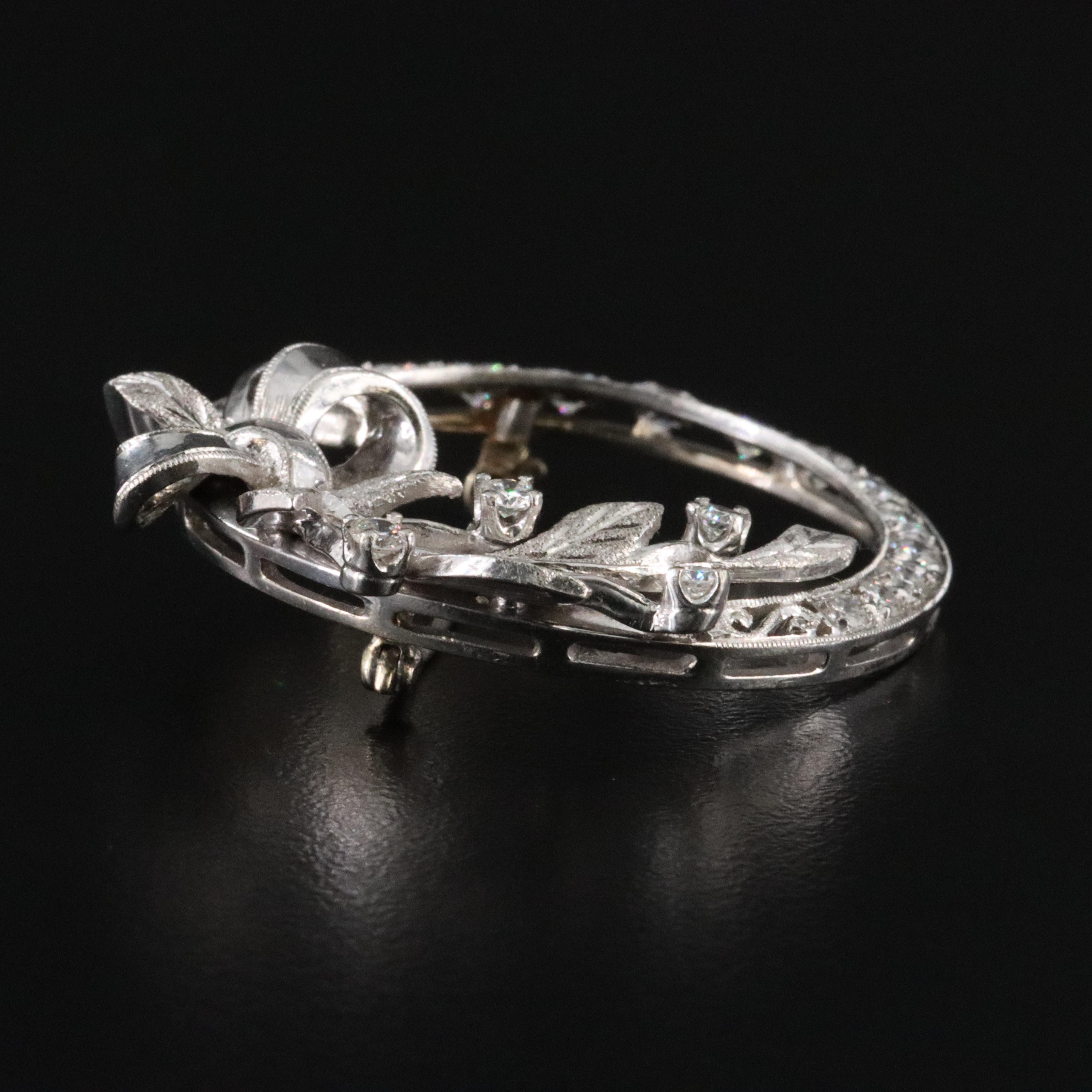14K 1.30 CTW Diamond Circle Brooch