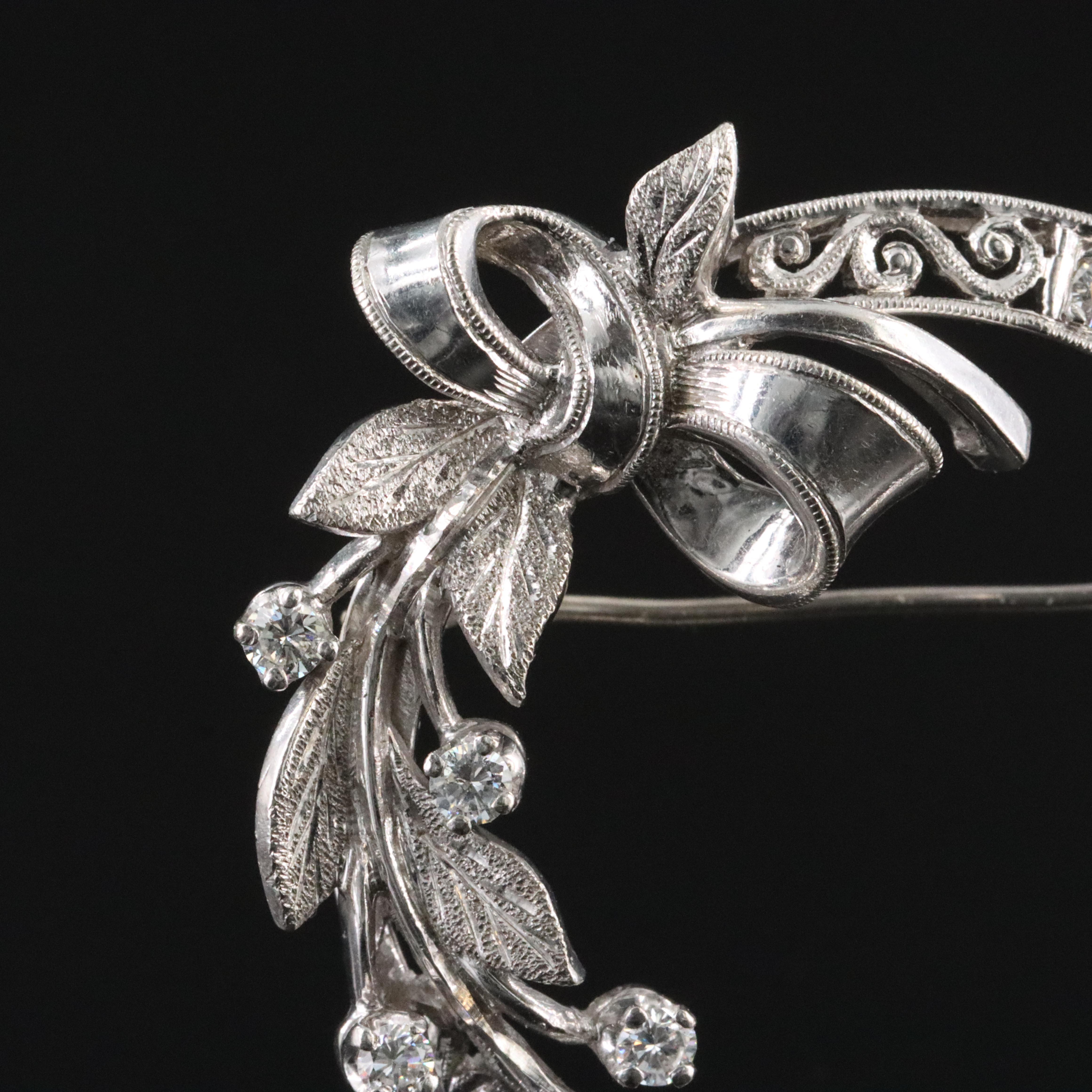 14K 1.30 CTW Diamond Circle Brooch