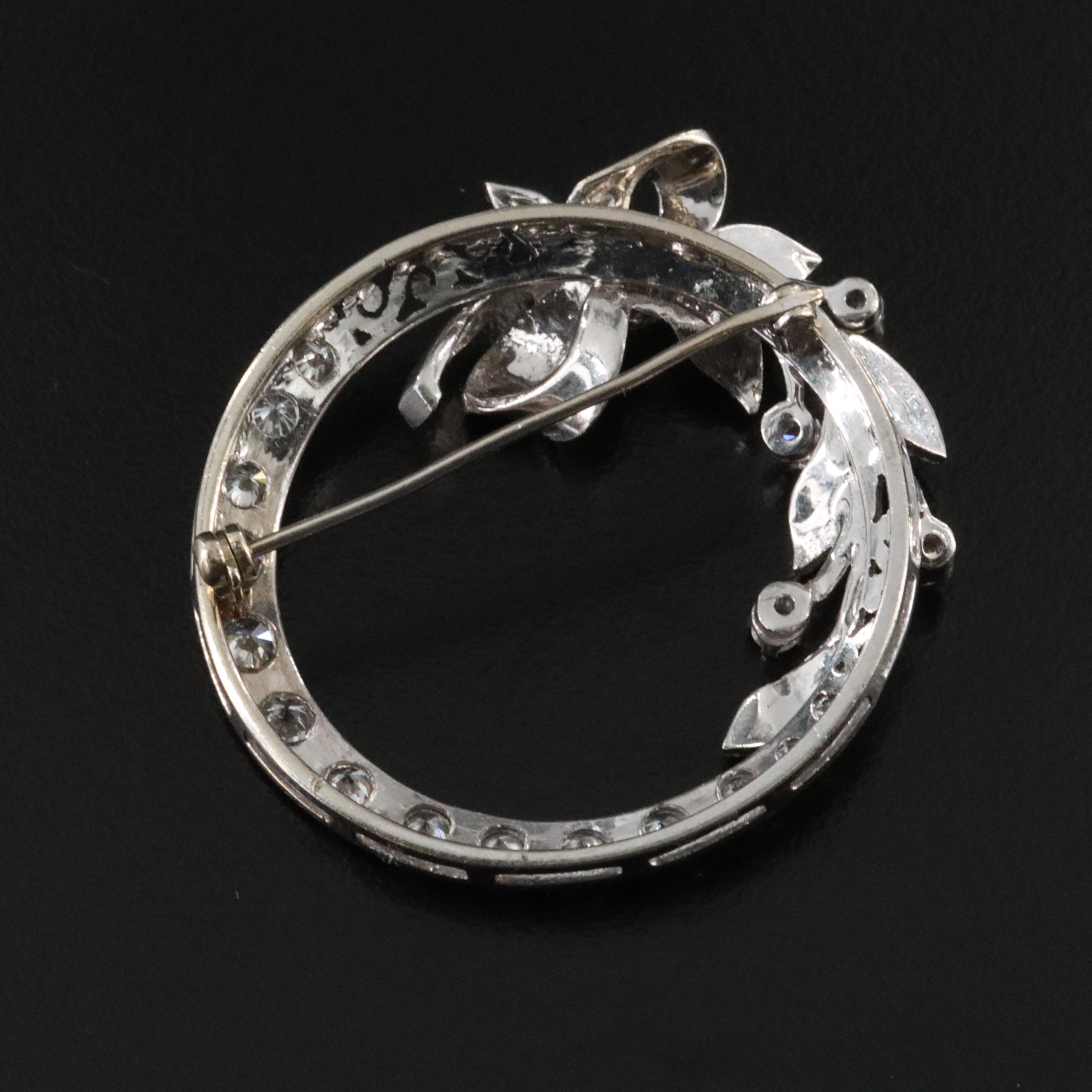 14K 1.30 CTW Diamond Circle Brooch