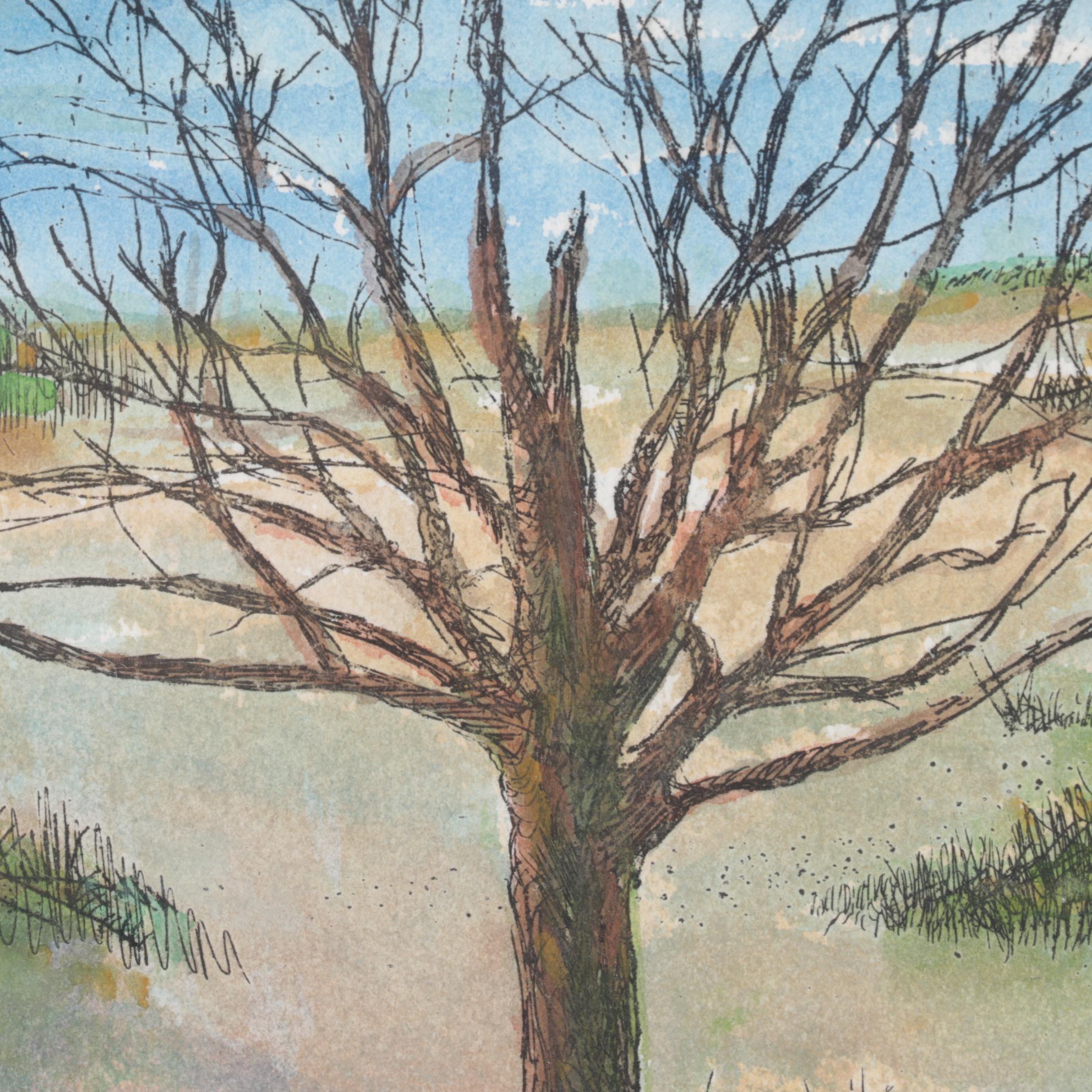 William McCarthy Hand-Colored Intaglio Print "Wallingford Tree", 1994