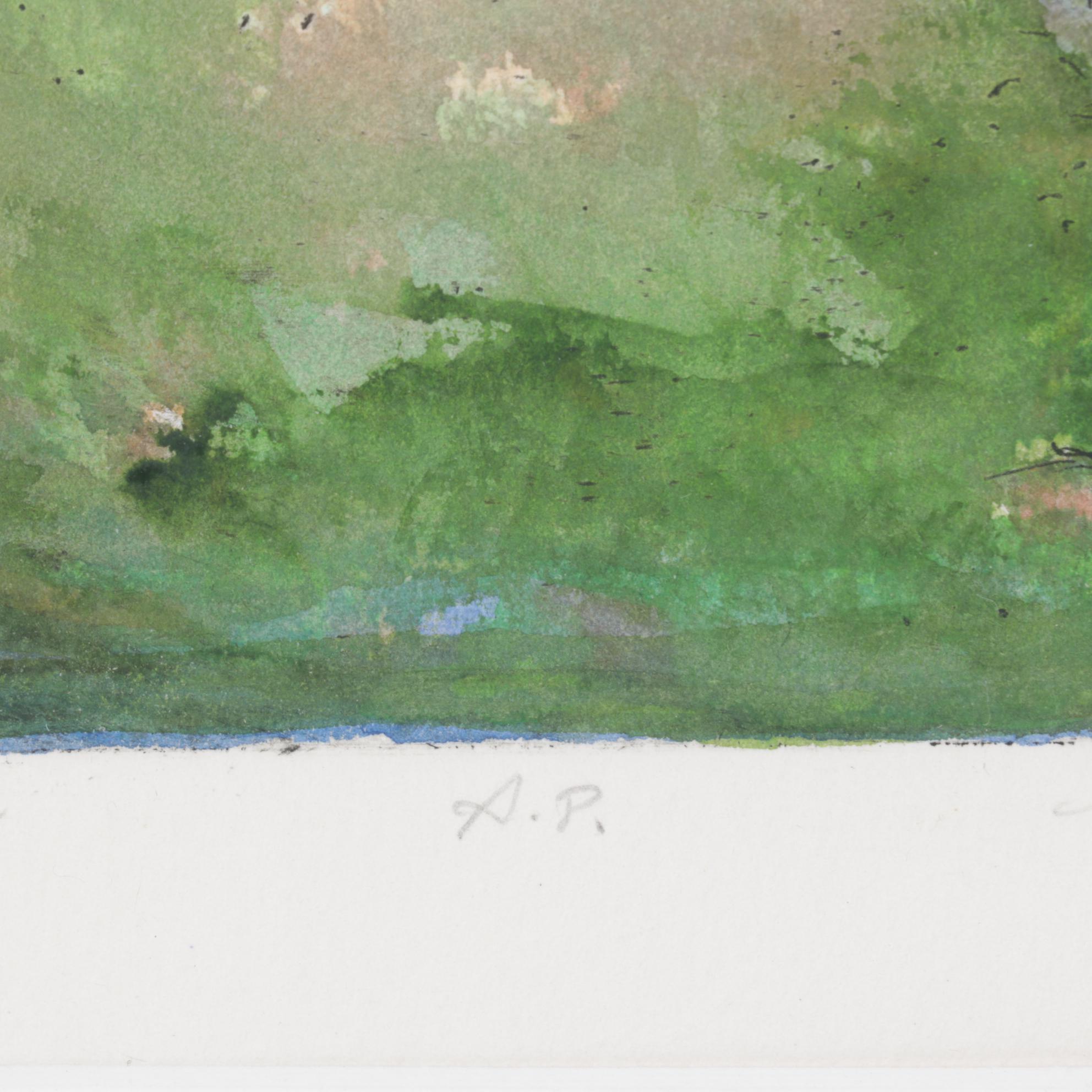 William McCarthy Hand-Colored Intaglio Print "Wallingford Tree", 1994