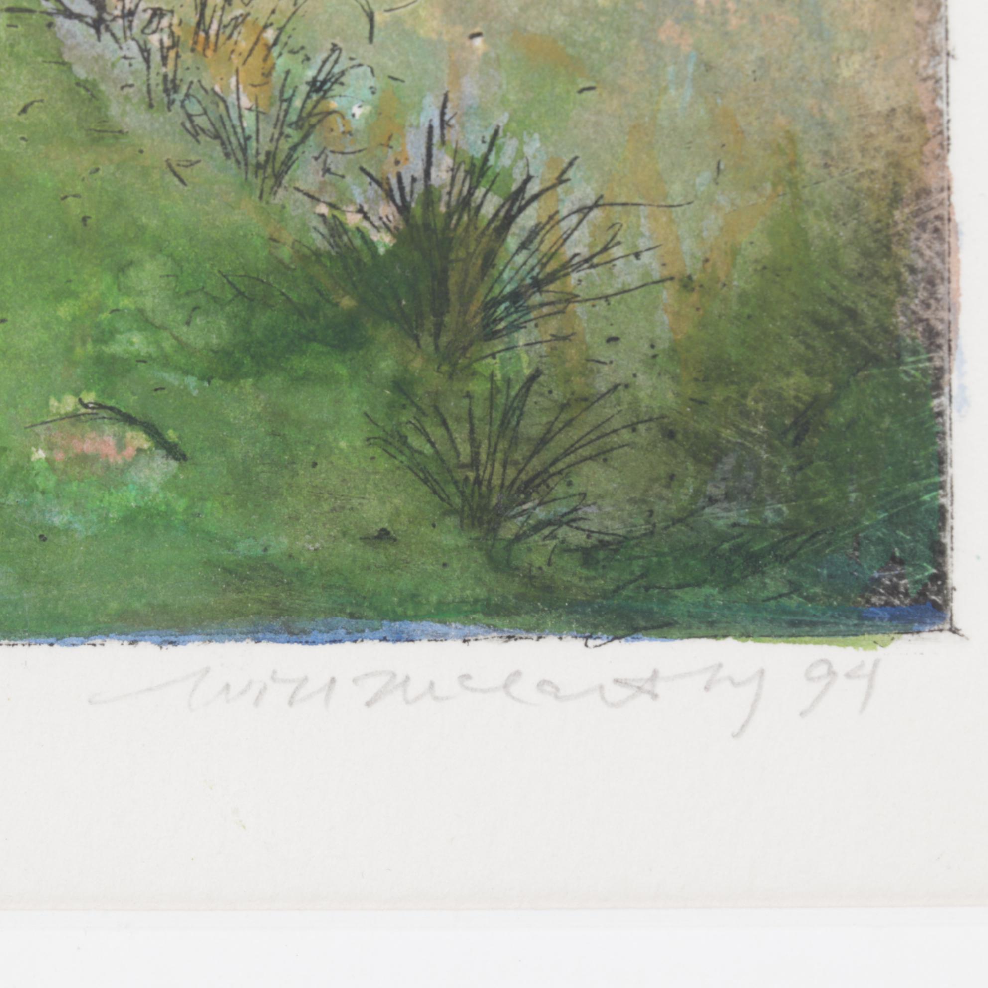 William McCarthy Hand-Colored Intaglio Print "Wallingford Tree", 1994