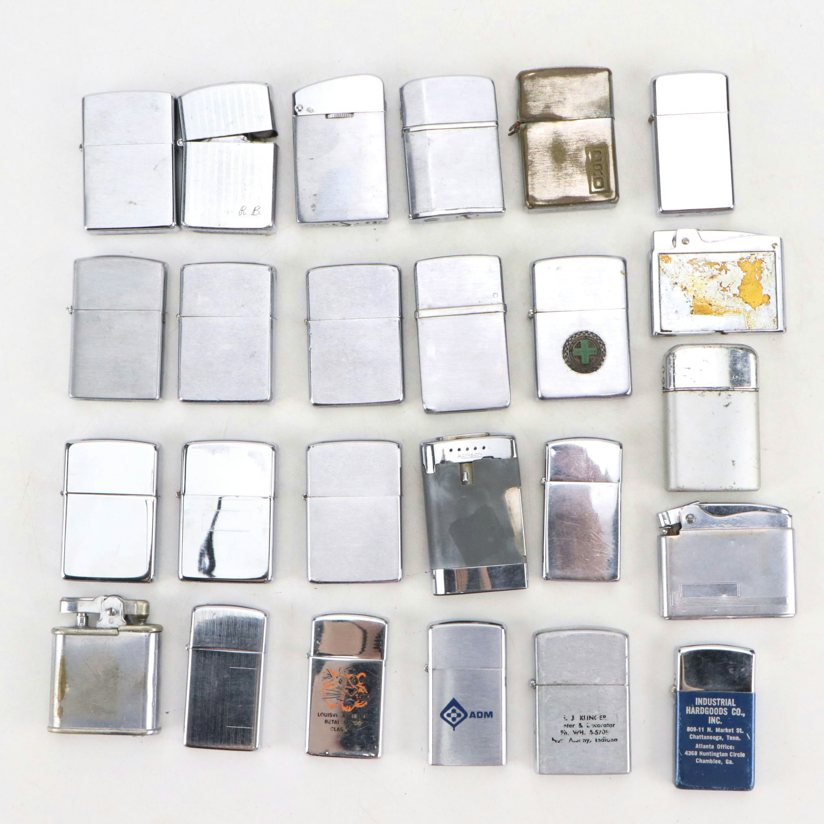 Zippo, Ronson, Zalma Cord and Other Windproof Metal Lighters