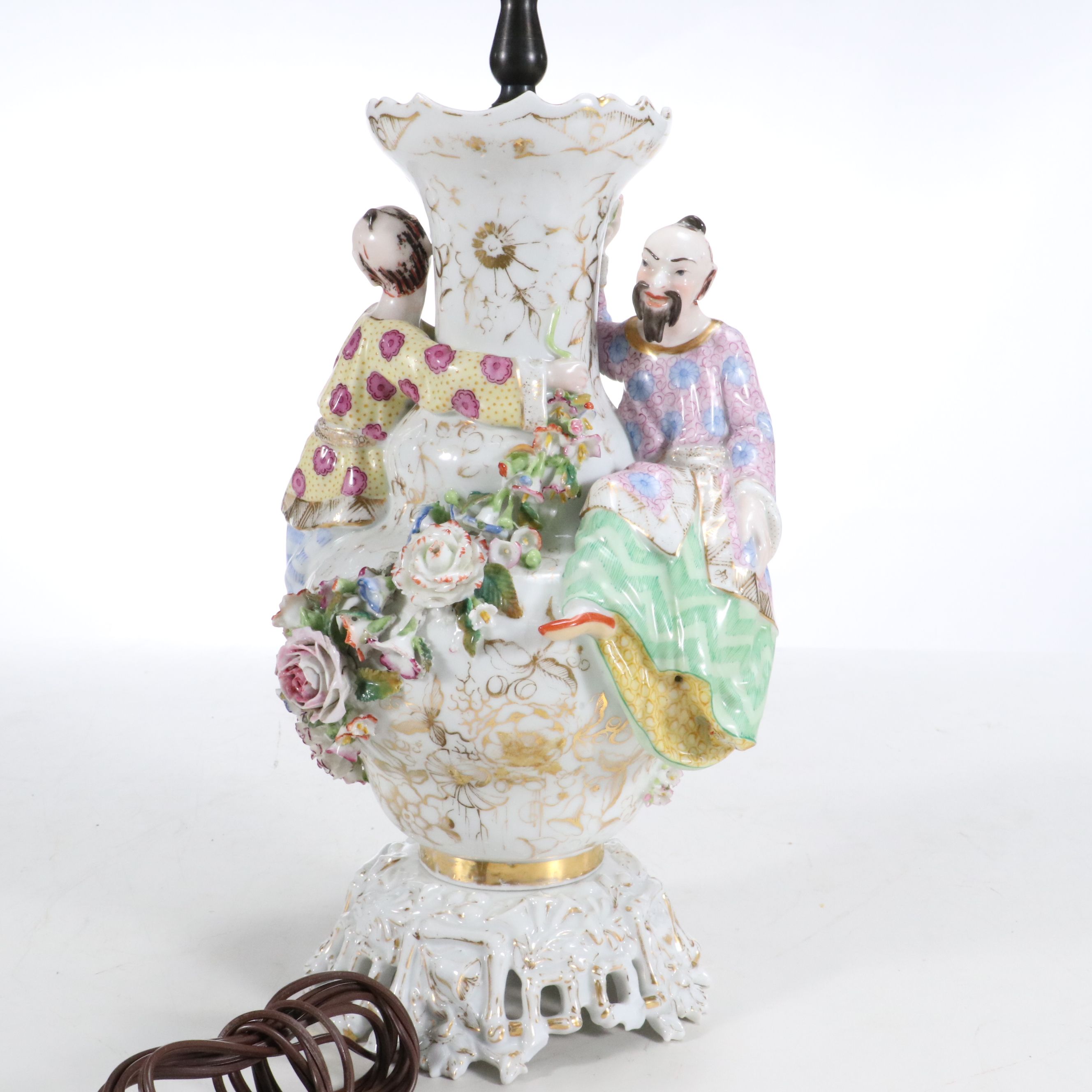 19th Century Jacob Petit French Chinoiserie Vases, Adapted to Lamps Mid-20th C