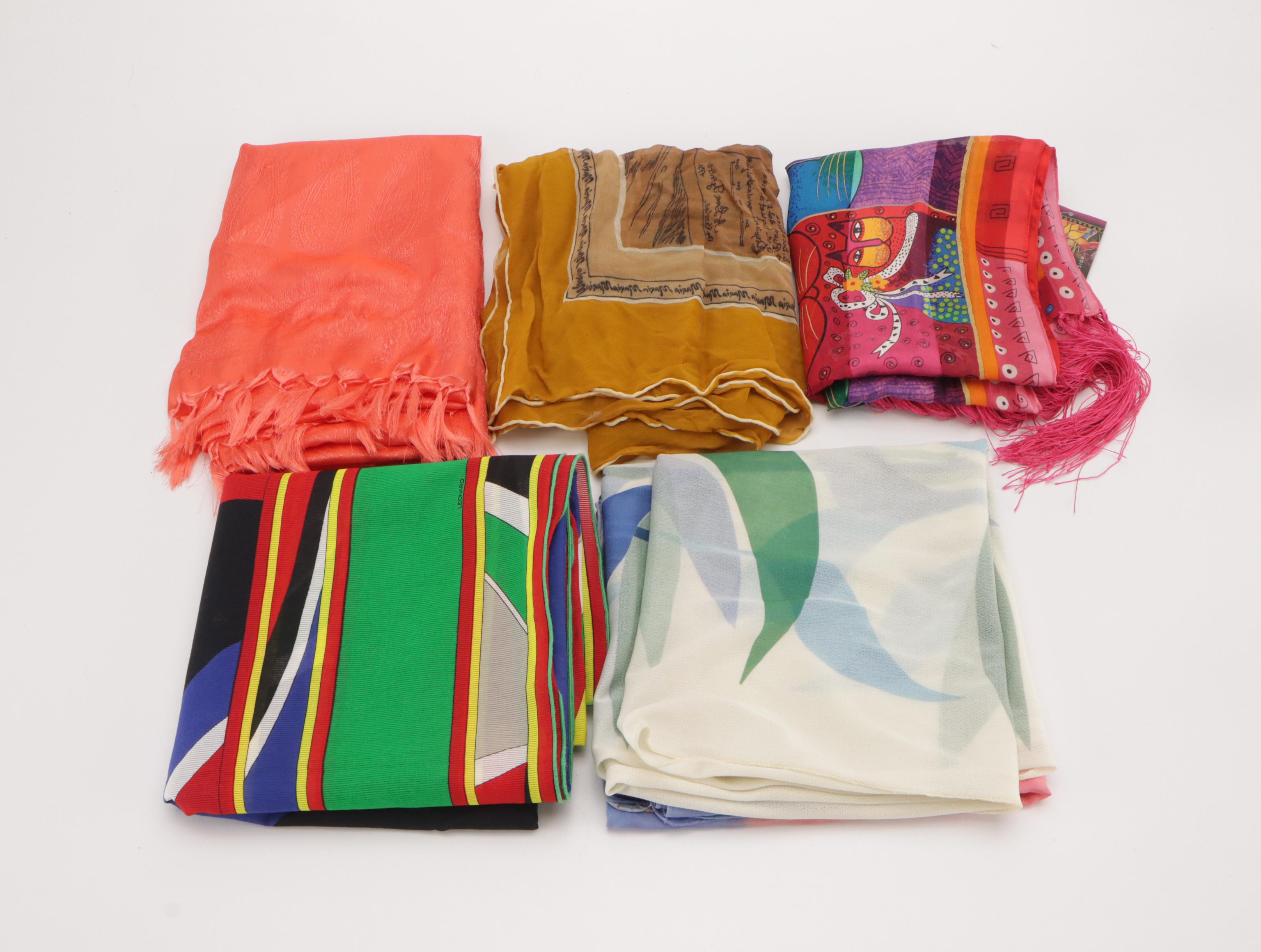 Assorted Scarves and Wraps Featuring Polo Ralph Lauren, Leonardo, and More