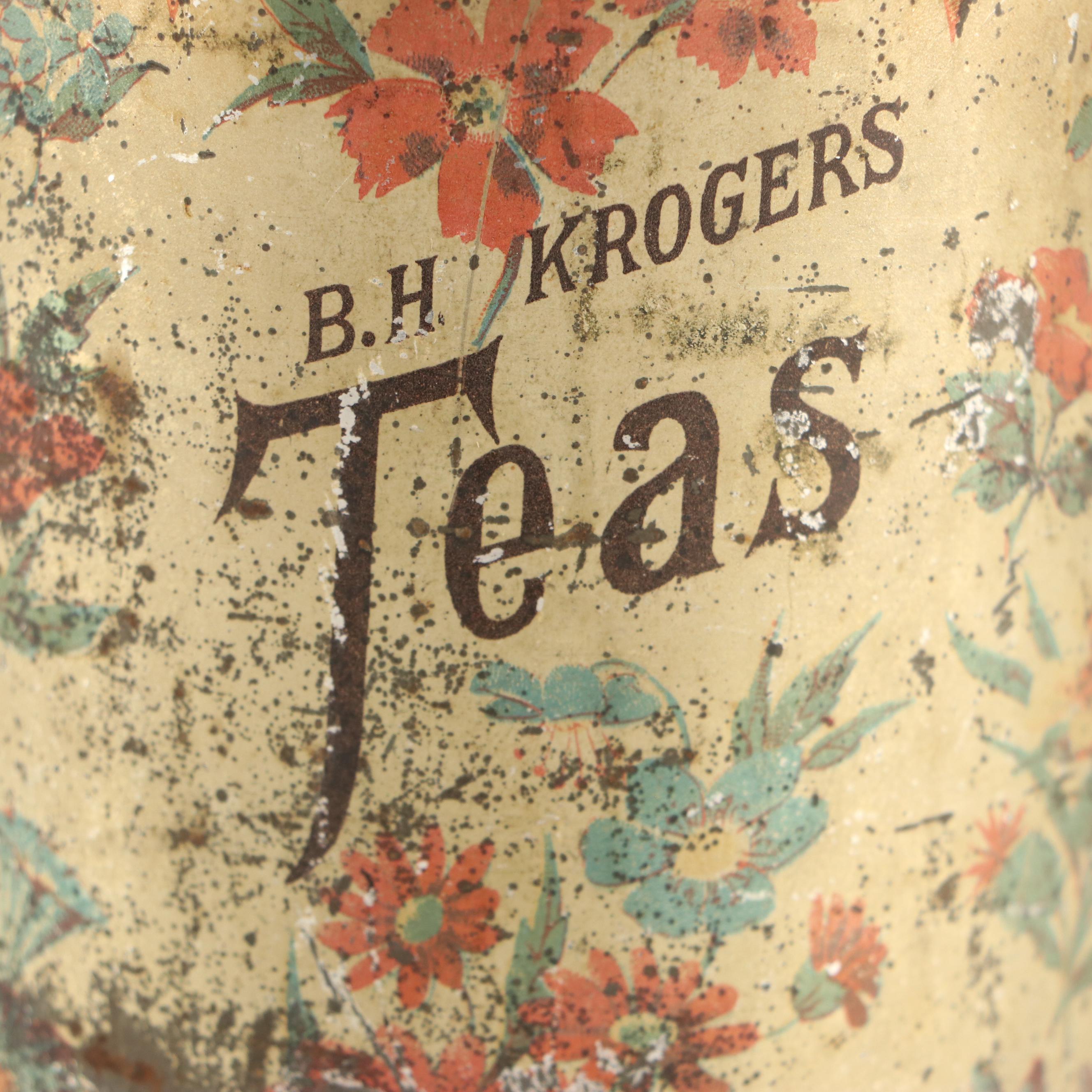 Bernard Heinrich Kroger's Teas Metal Canister, Late 19th Century