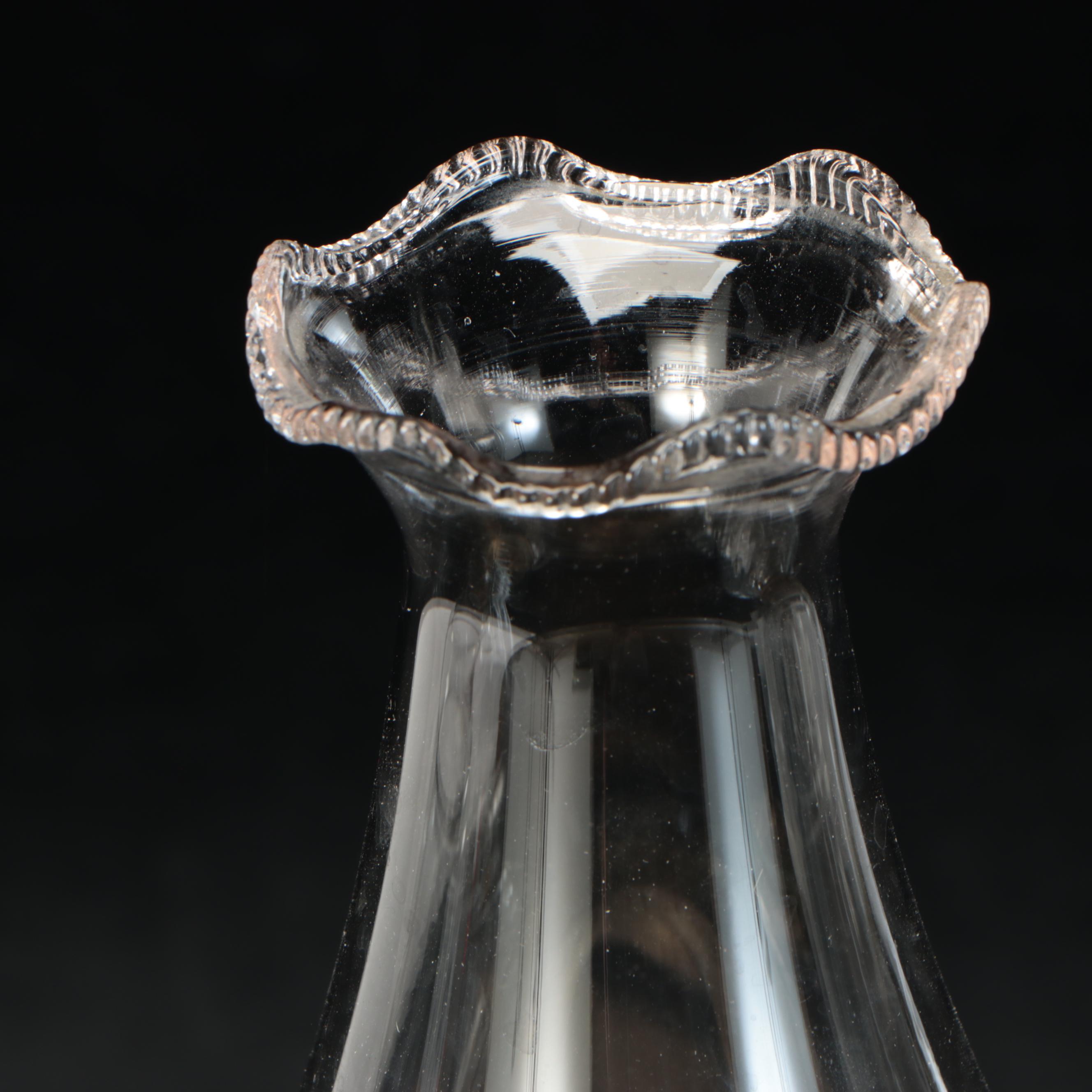 American Pressed Glass Oil Table & Hand Lamps with Vintage Mantel Luster Lamp