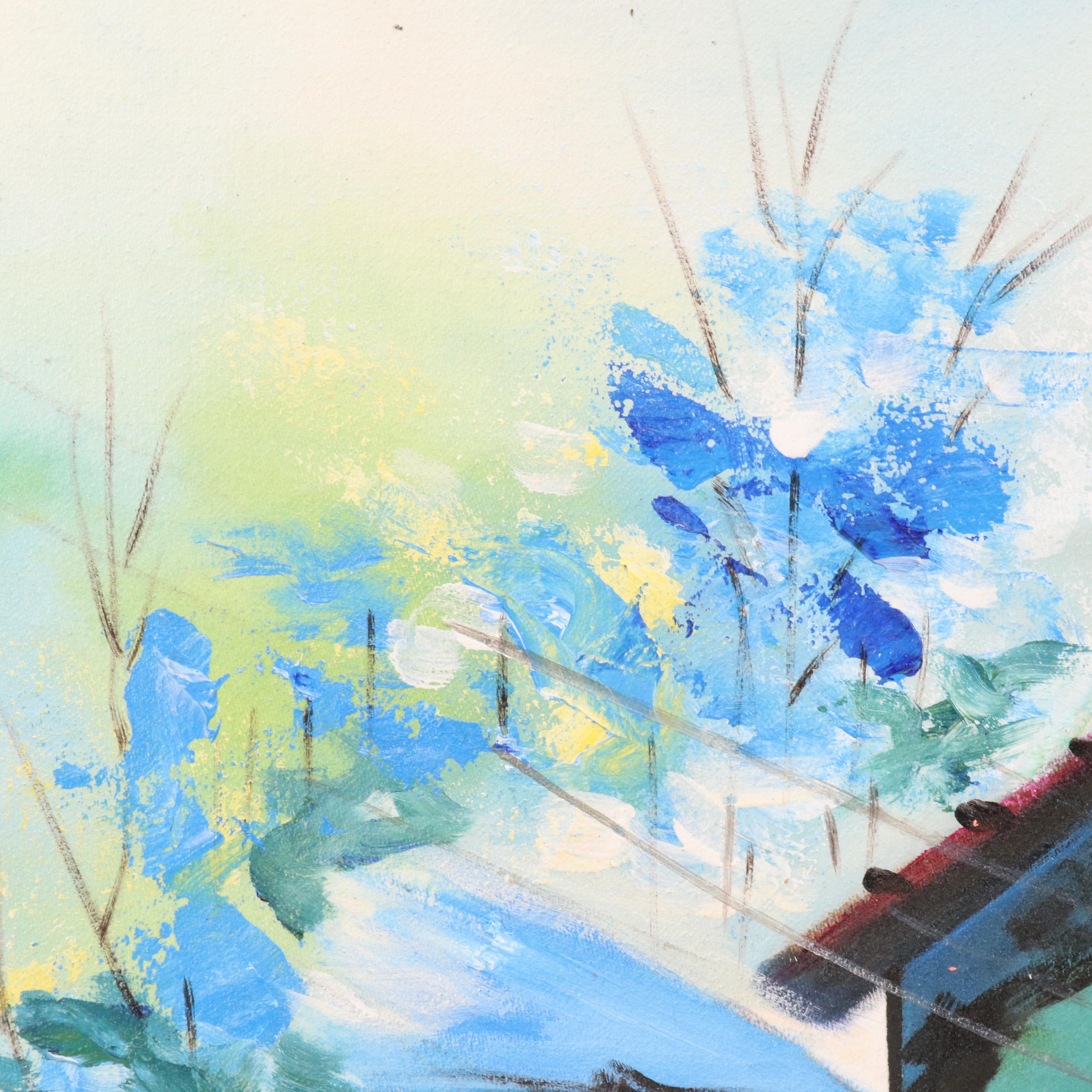 Bayo Ogundele Stylized Oil Painting "Modern City," 2025