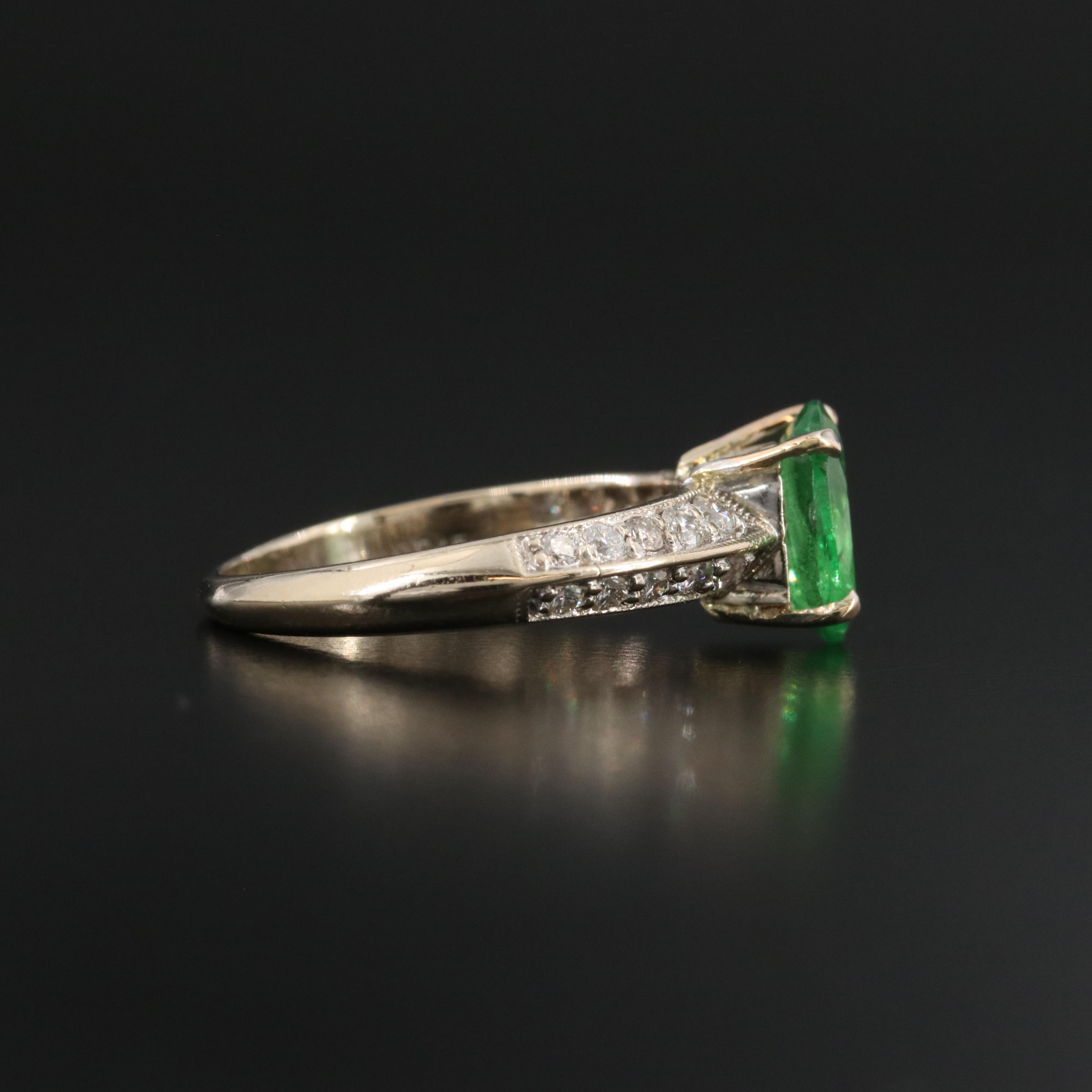 18K 1.59 CT Tsavorite and Diamond Ring
