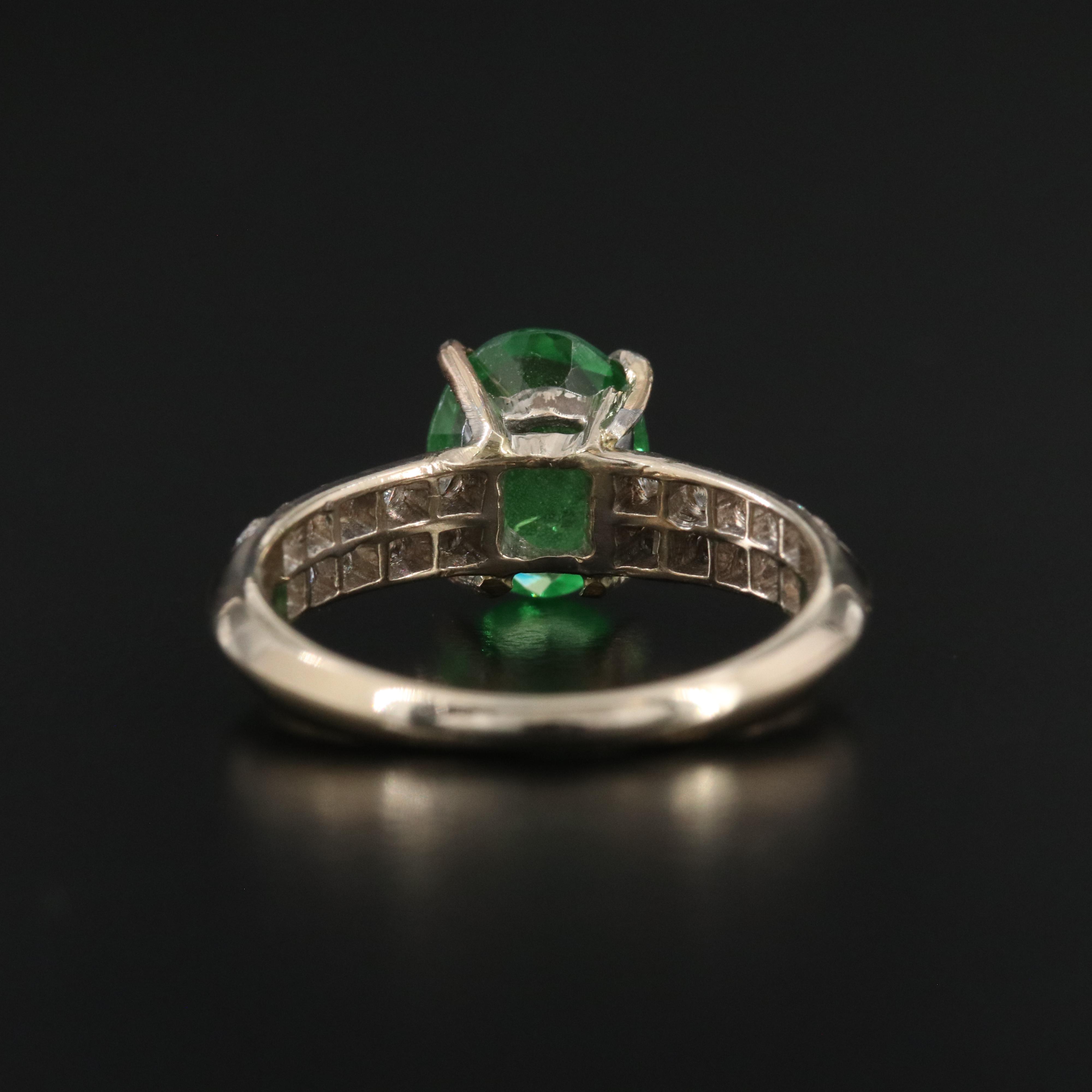 18K 1.59 CT Tsavorite and Diamond Ring