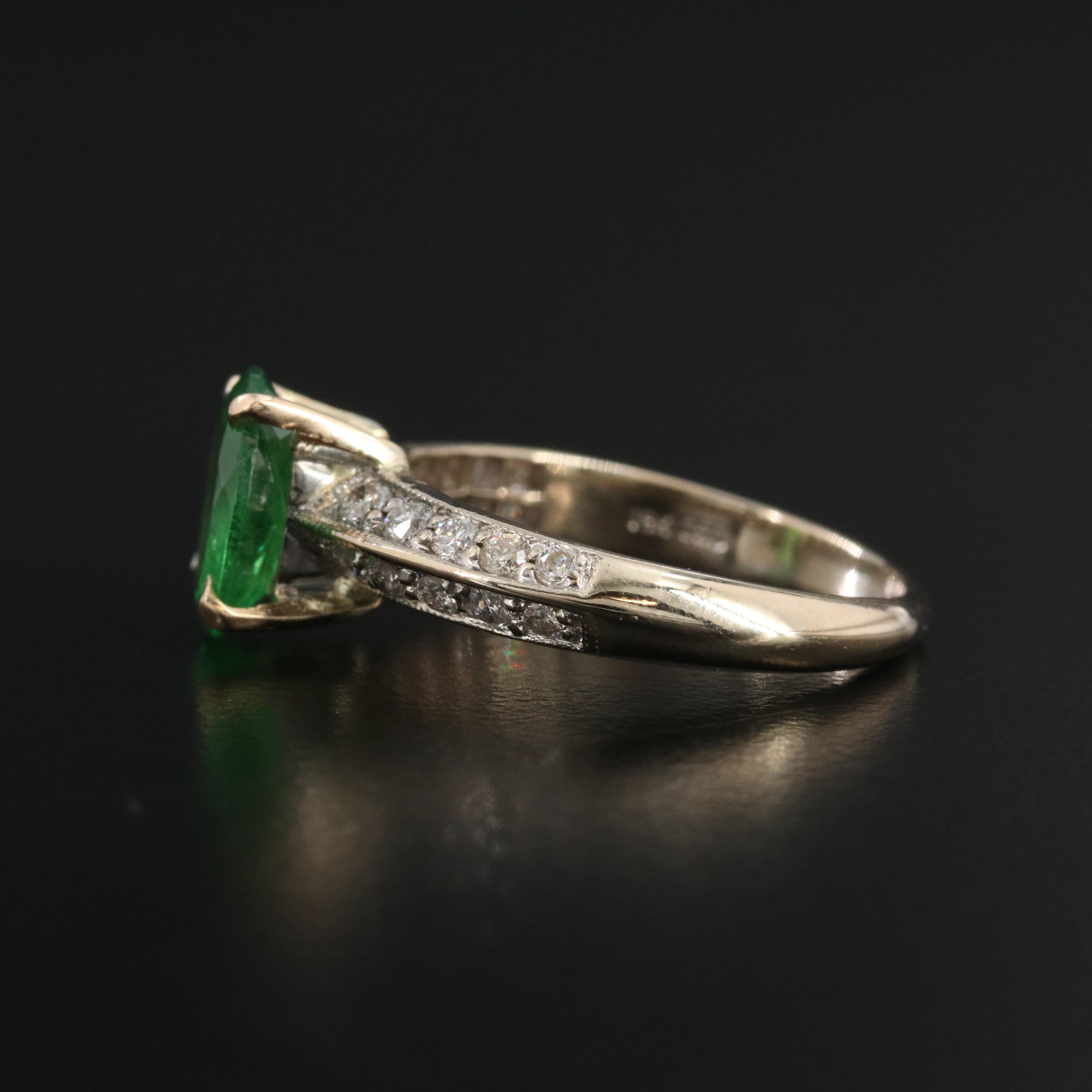 18K 1.59 CT Tsavorite and Diamond Ring