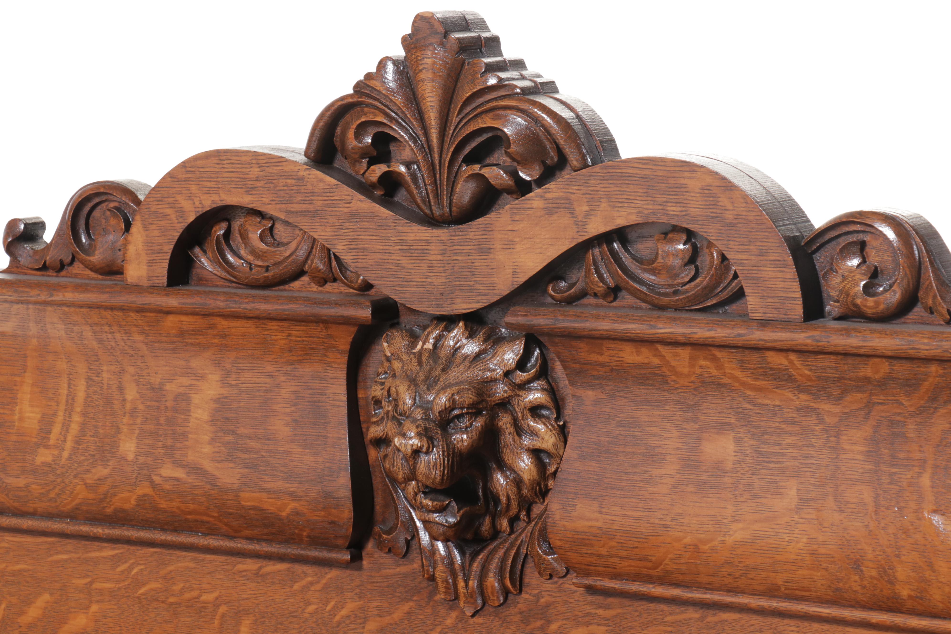 Victorian Carved Quarter Sawn Oak Buffet