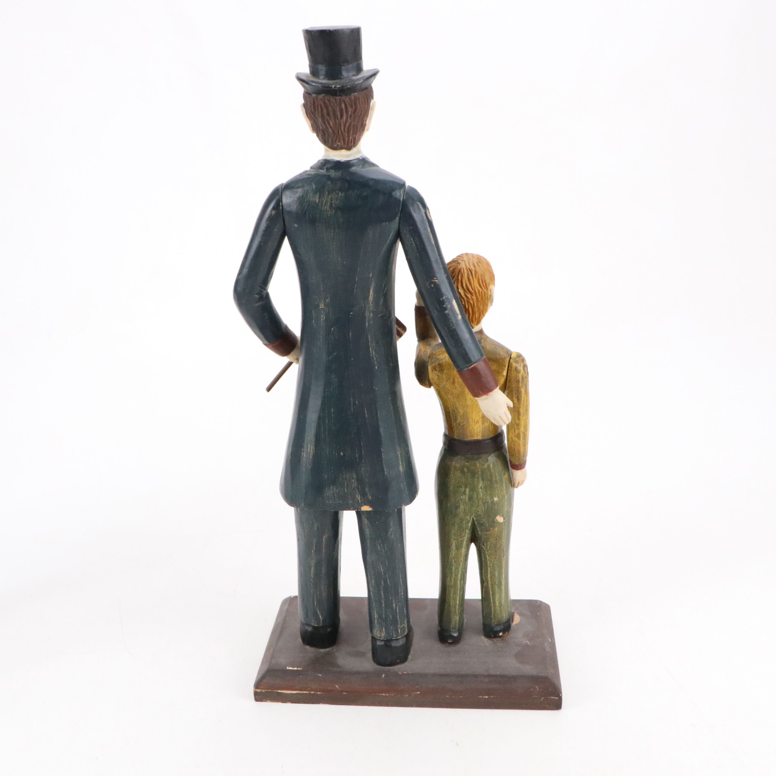 Baroque Style Wooden Cage Doll with Other Figurines and Sculpture