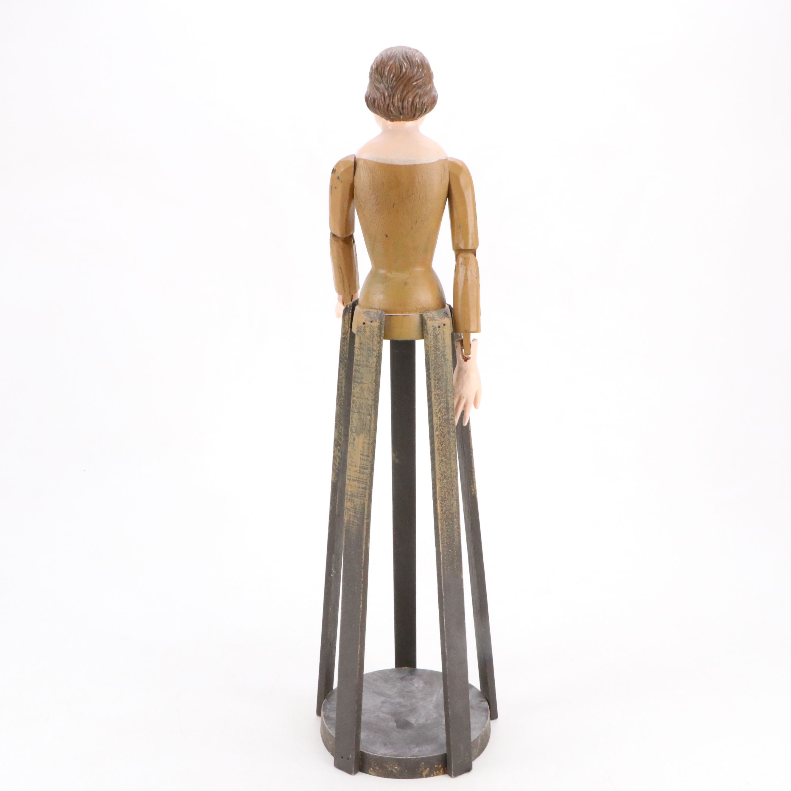 Baroque Style Wooden Cage Doll with Other Figurines and Sculpture