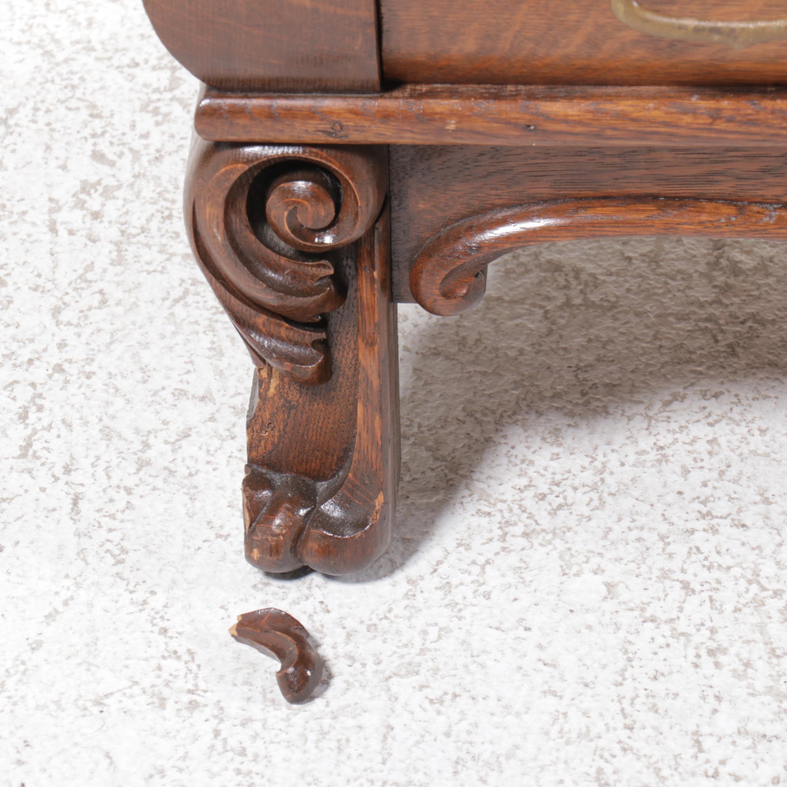 Victorian Carved Quarter Sawn Oak Buffet