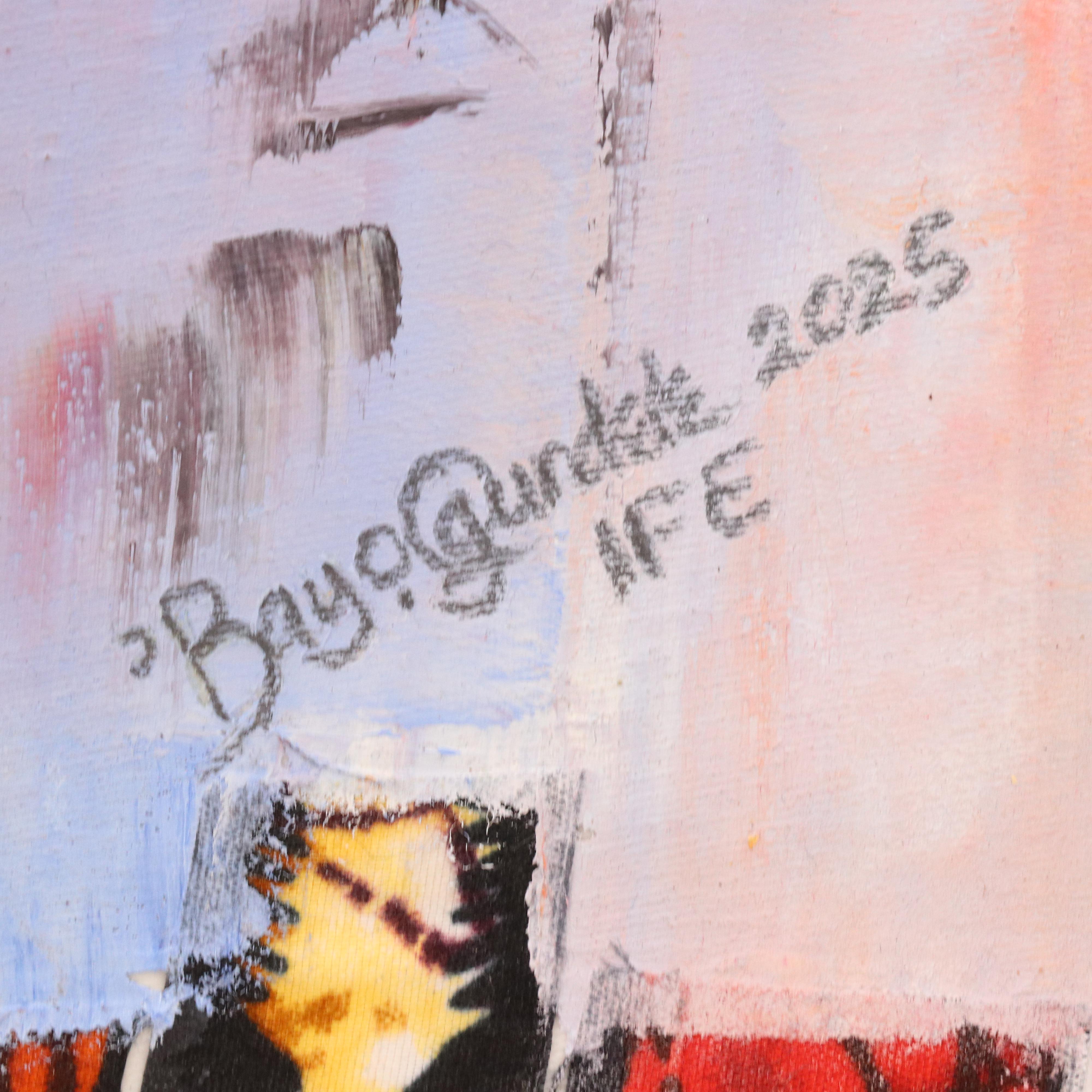 Bayo Ogundele Stylized Mixed Media Collage of a Bird "Ogongo" 2025