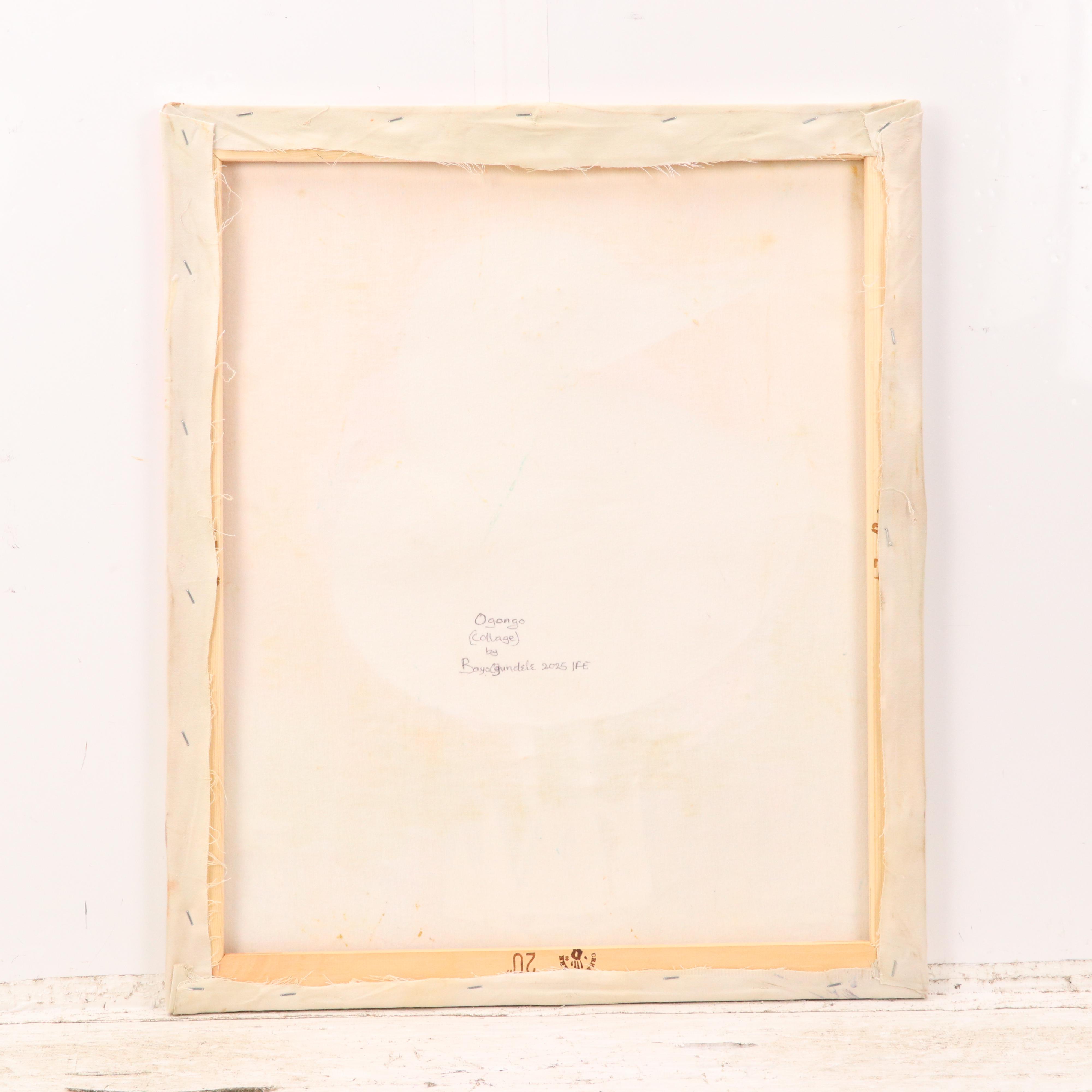 Bayo Ogundele Stylized Mixed Media Collage of a Bird "Ogongo" 2025