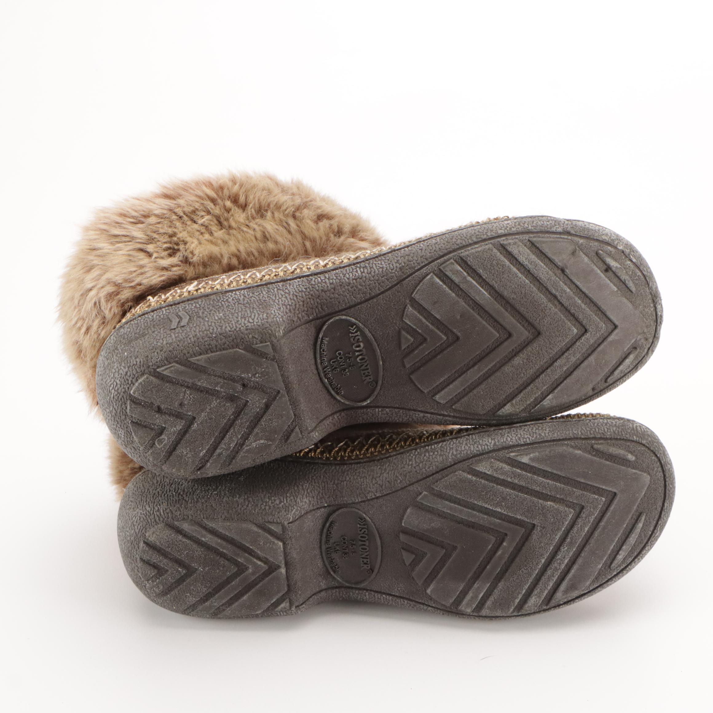 Acme Leather Lace-Up Boots, Isotoner Faux Fur Outdoor Slippers & Other Loafers