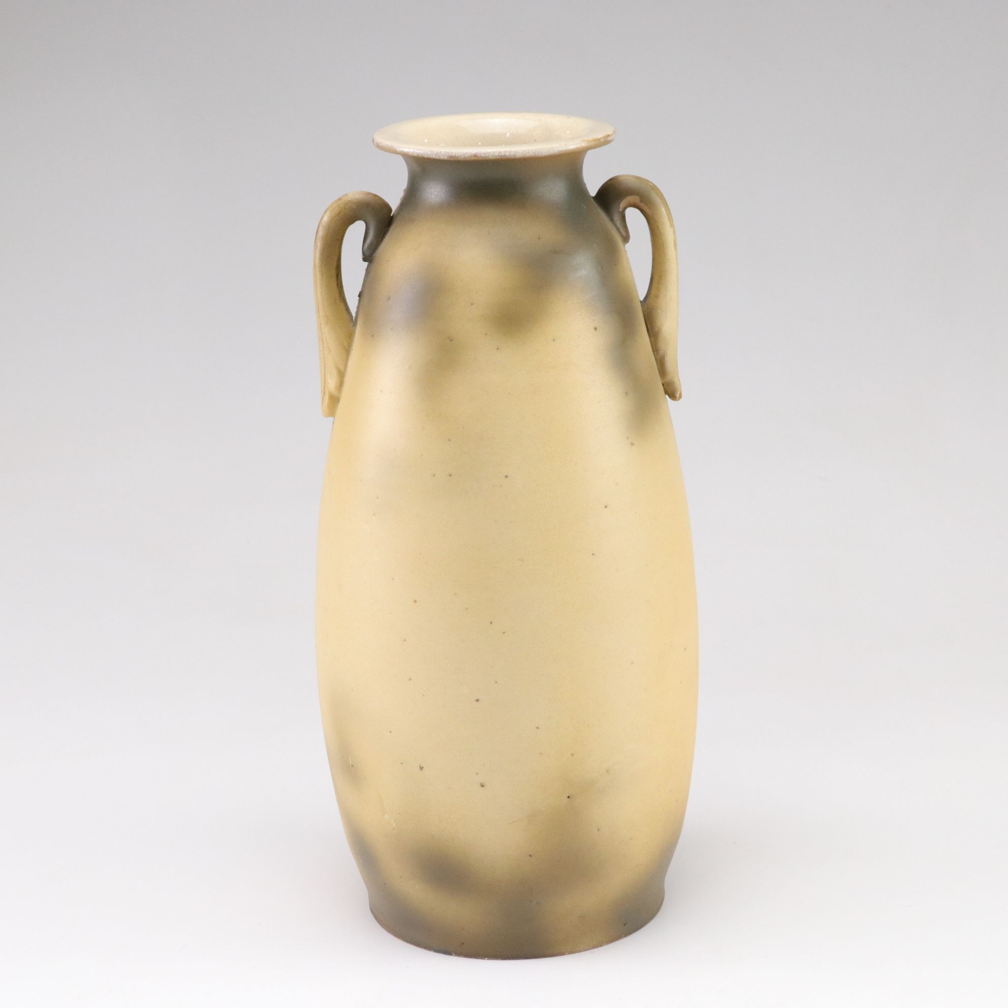 Japanese Satsuma Hand-Painted Scenic Swans Amphora Vase