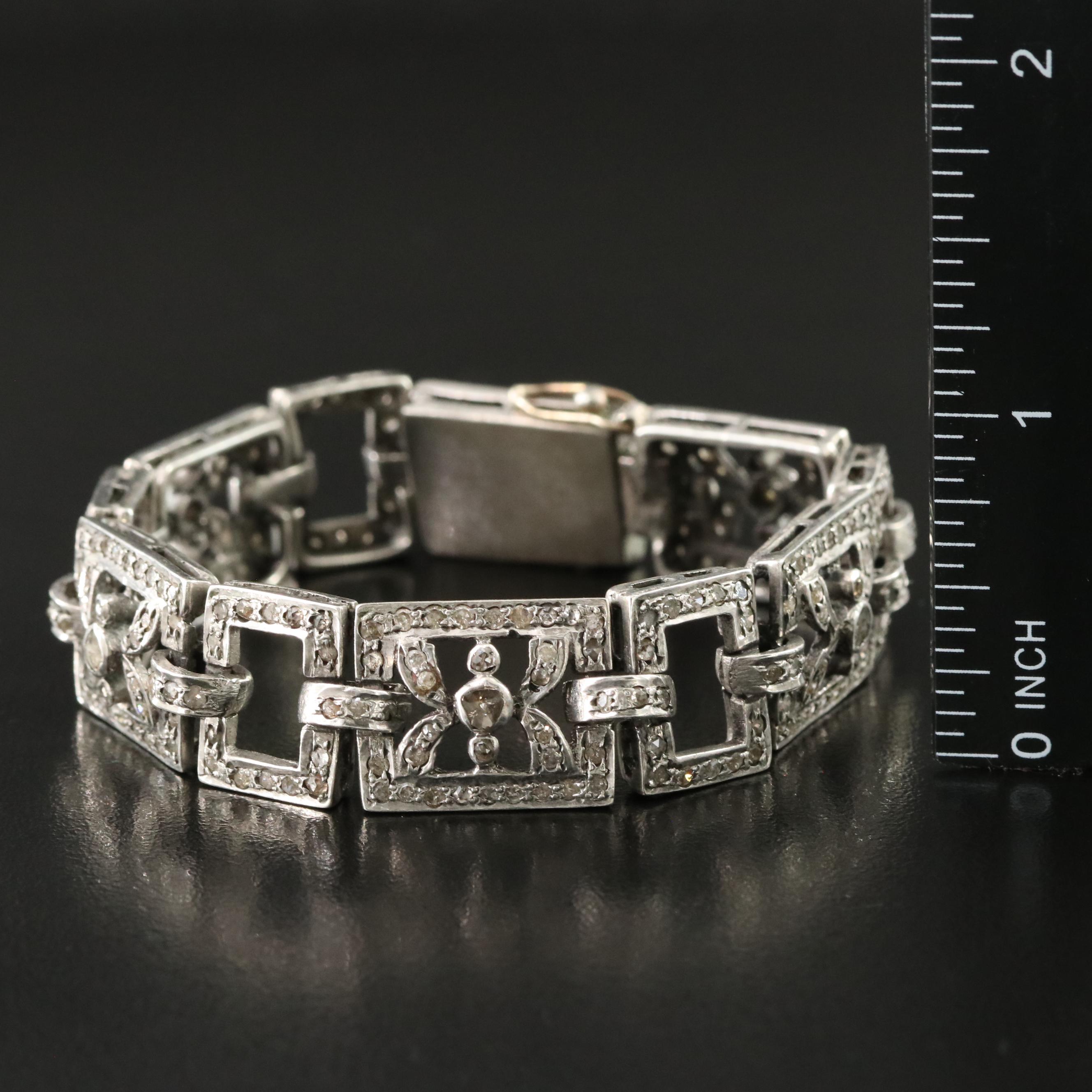 Sterling Diamond Panel Bracelet