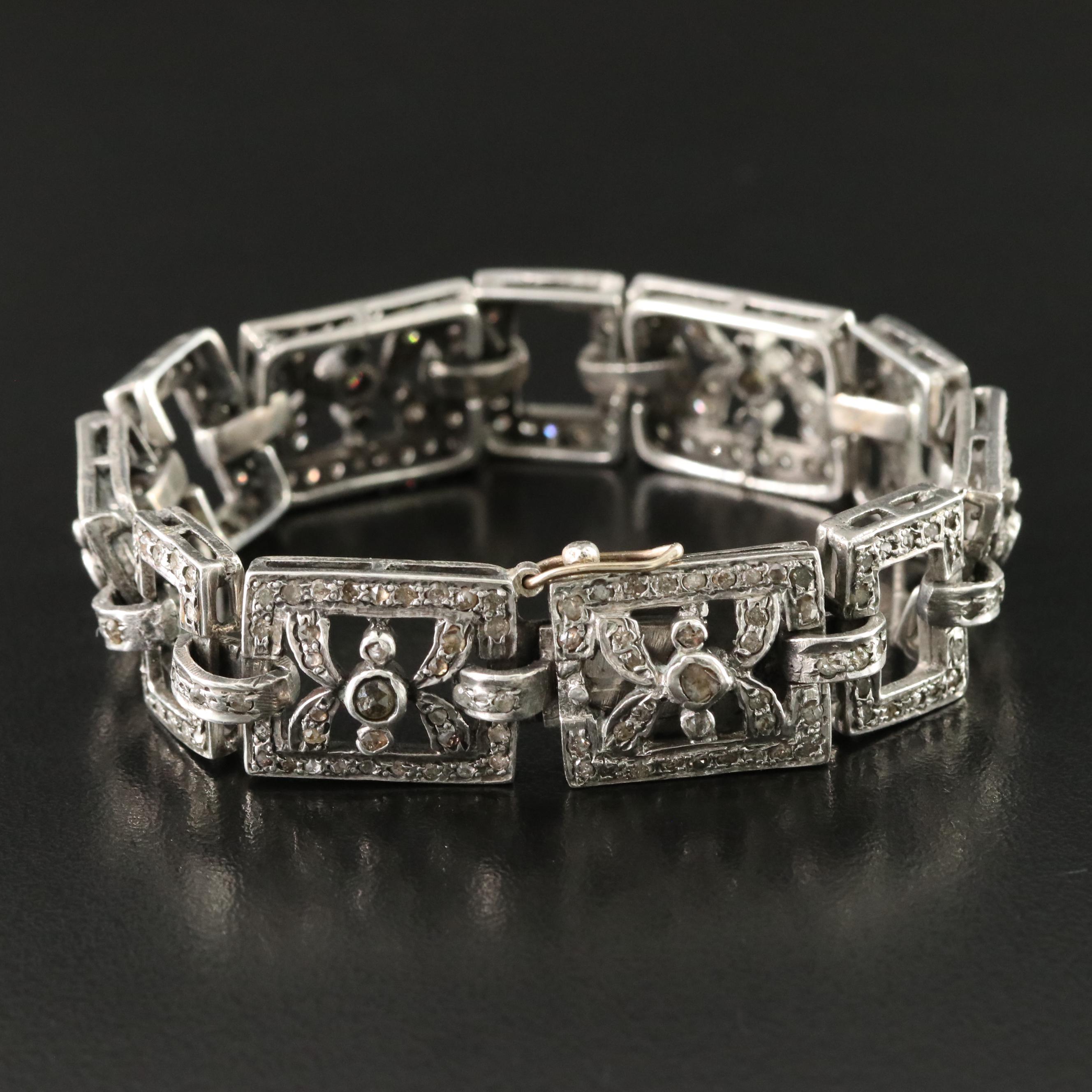 Sterling Diamond Panel Bracelet