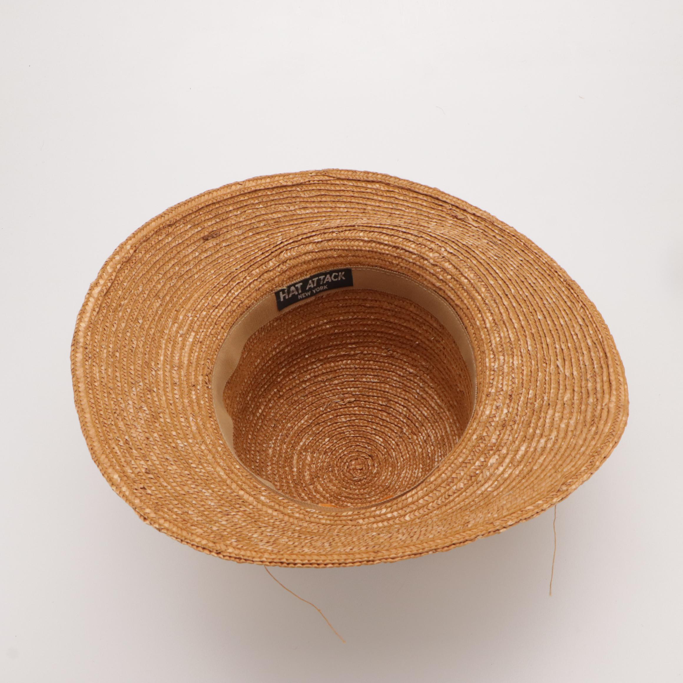 Willy's Paris Straw Mushroom Hat, Stetson Panama Straw Hat, and More w/Hat Box