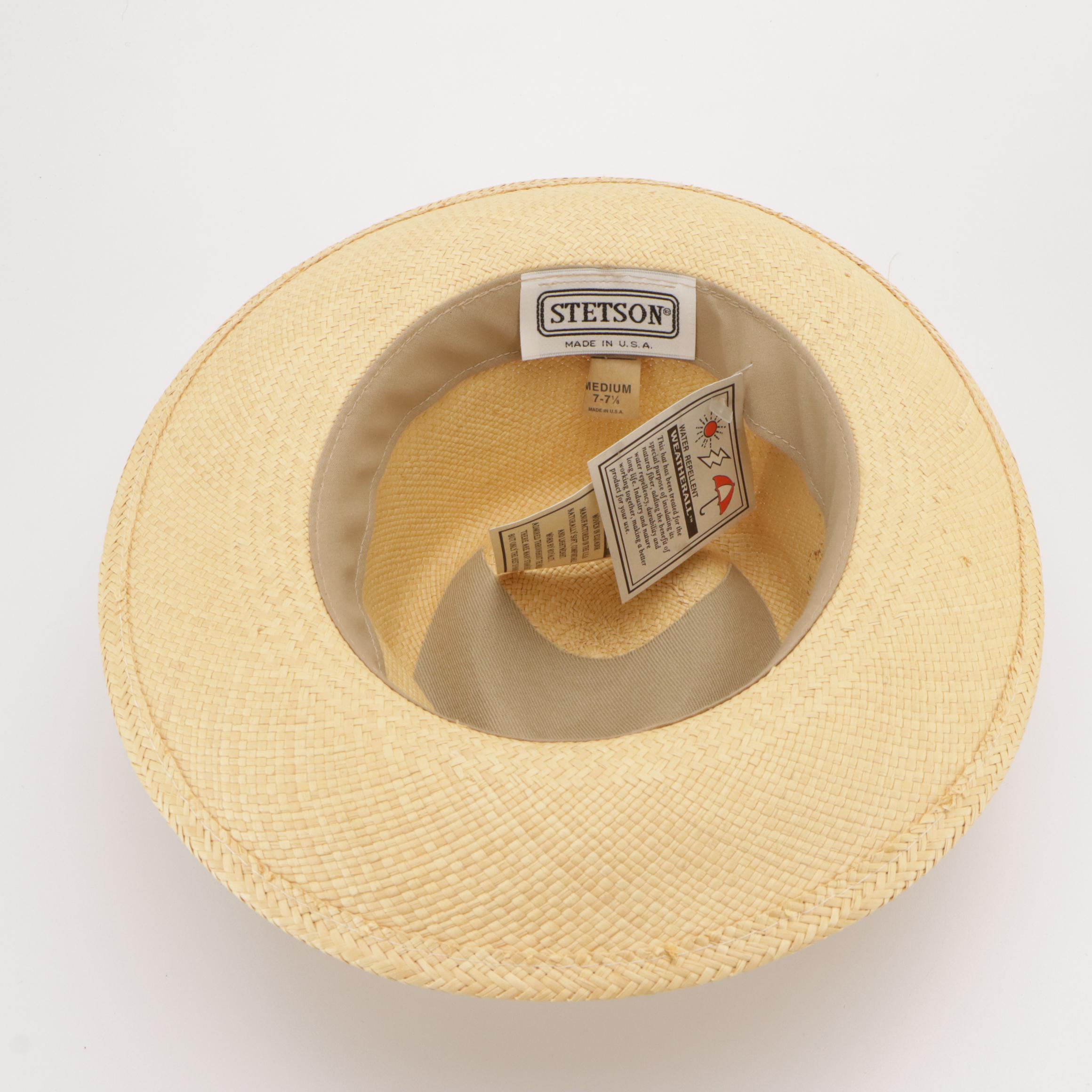 Willy's Paris Straw Mushroom Hat, Stetson Panama Straw Hat, and More w/Hat Box