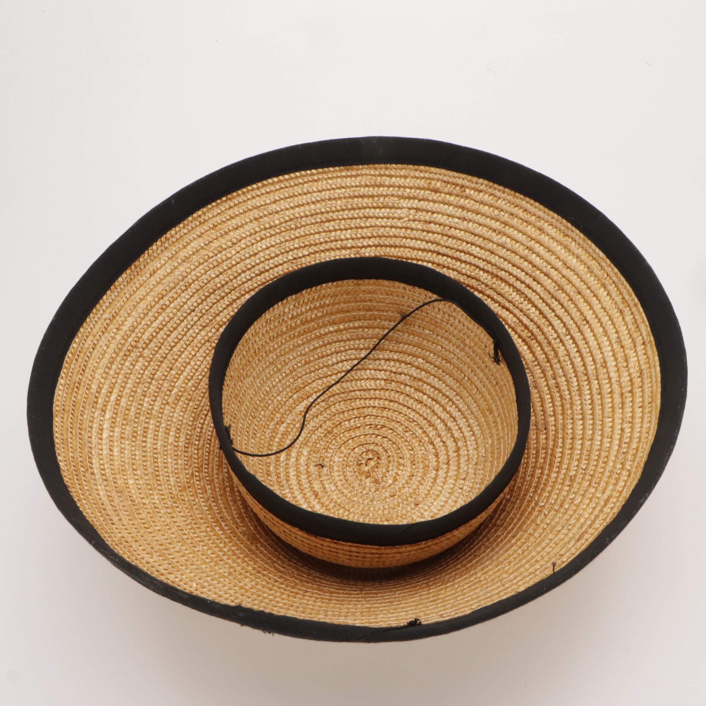 Willy's Paris Straw Mushroom Hat, Stetson Panama Straw Hat, and More w/Hat Box