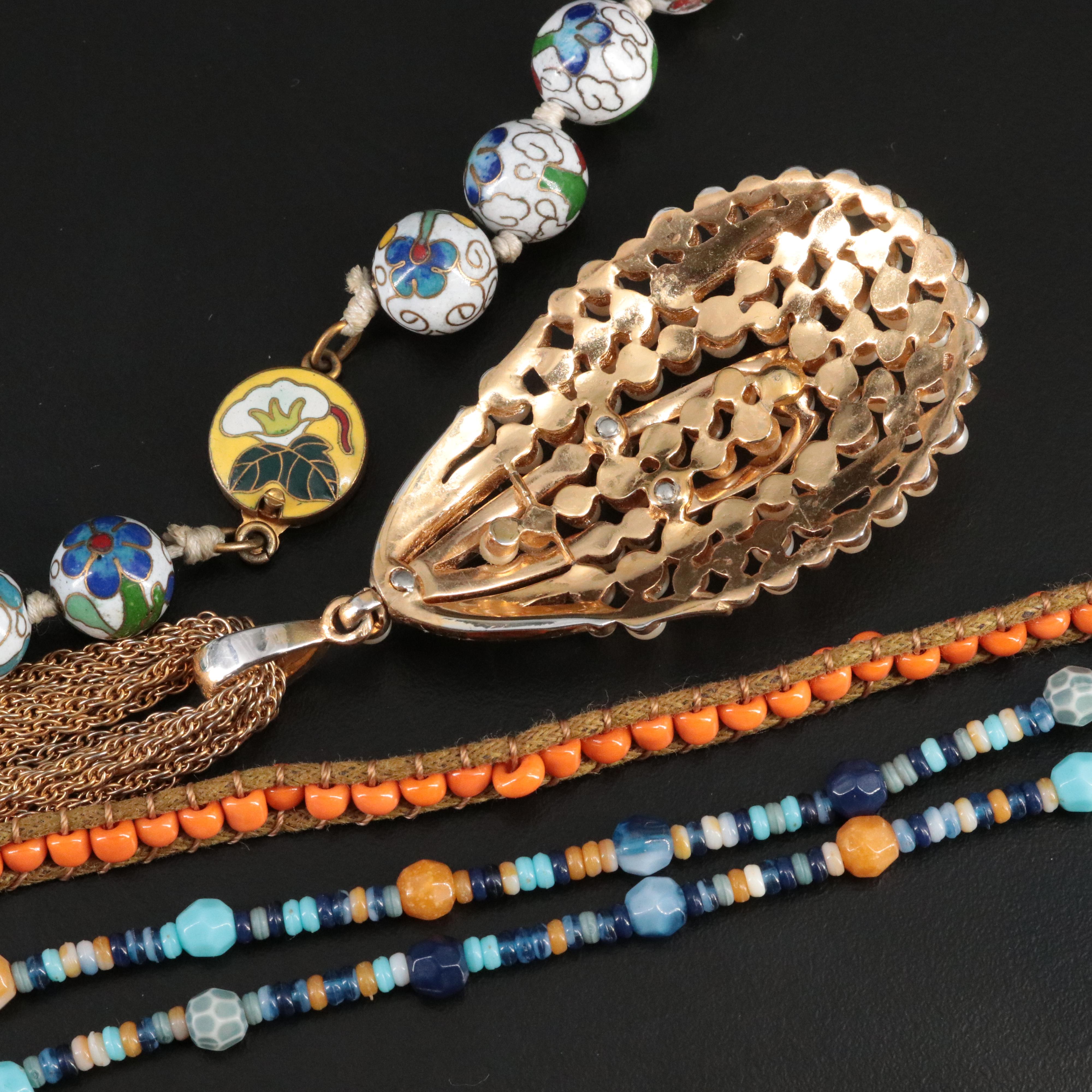 Sterling, Chalcedony and Wrap Bracelets Featured in Necklace Collection