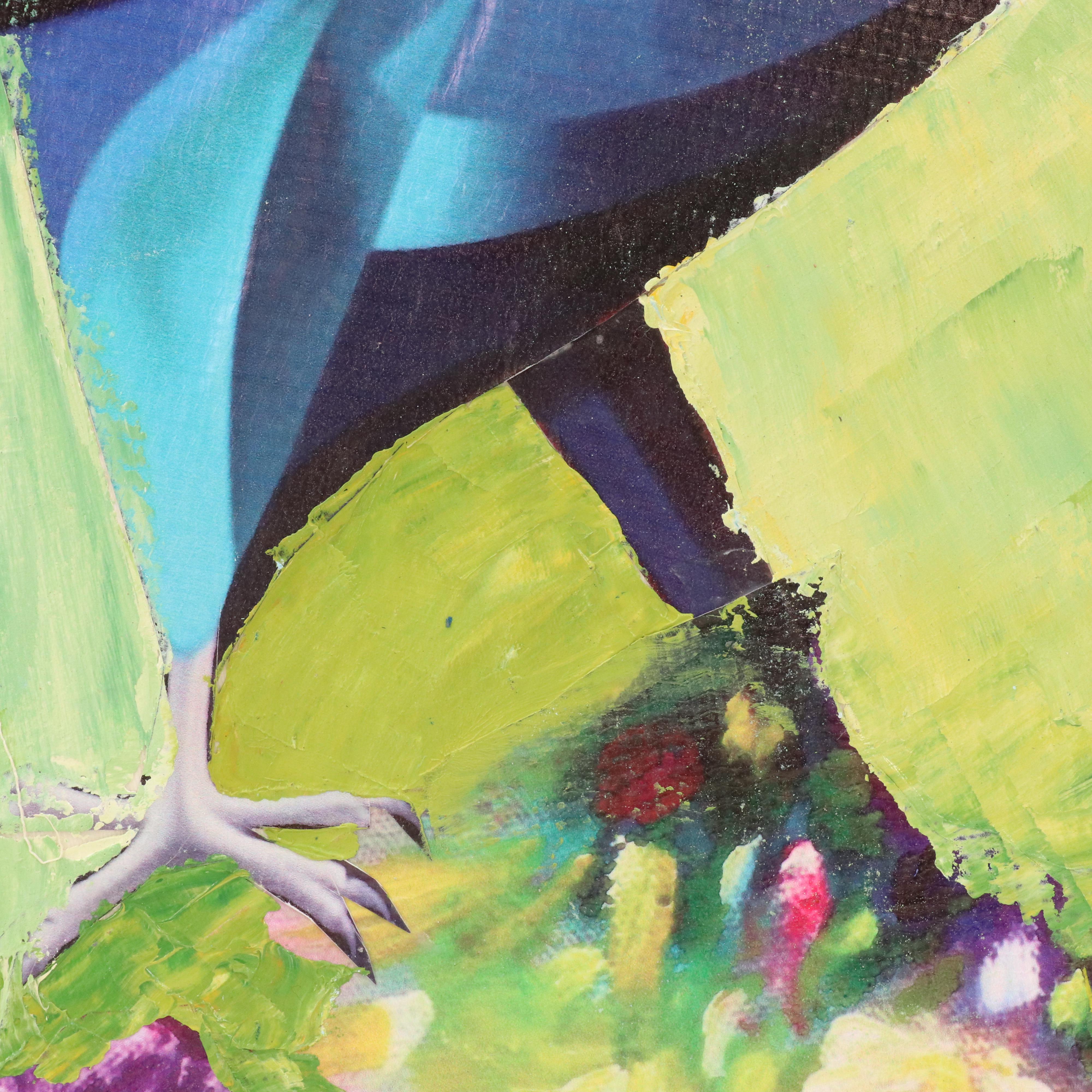 Bayo Ogundele Stylized Mixed Media Collage of a Peacock "Eye-Okin," 2025