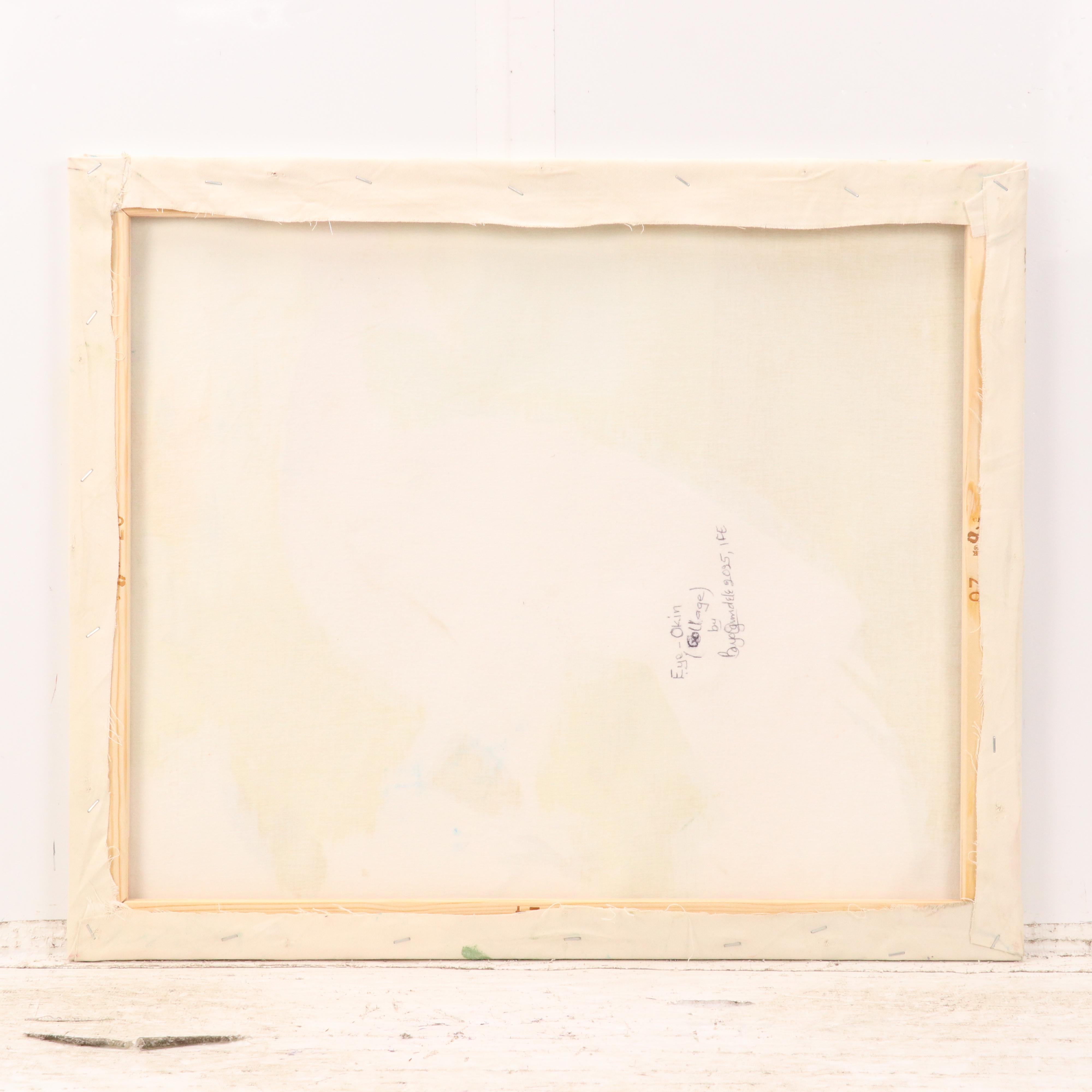 Bayo Ogundele Stylized Mixed Media Collage of a Peacock "Eye-Okin," 2025