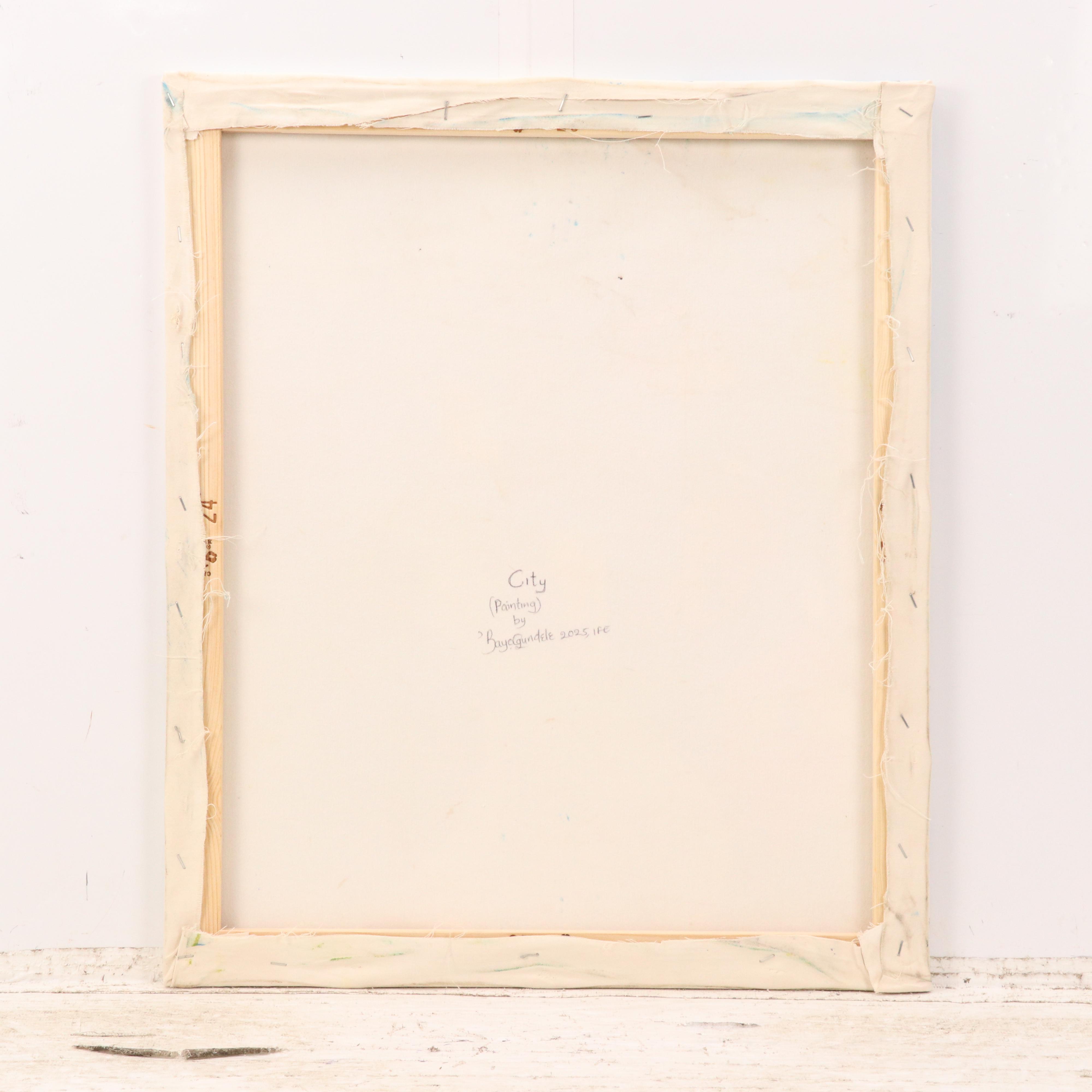 Bayo Ogundele Stylized Oil Painting "City," 2025