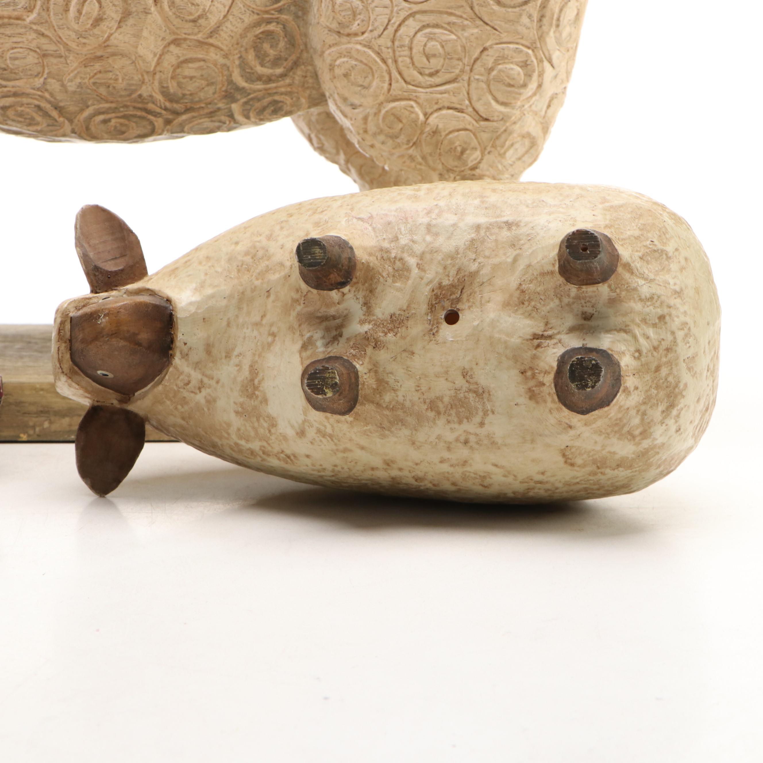 Williraye Studio, Blossom Bucket with Other Folk Art Style Sheep